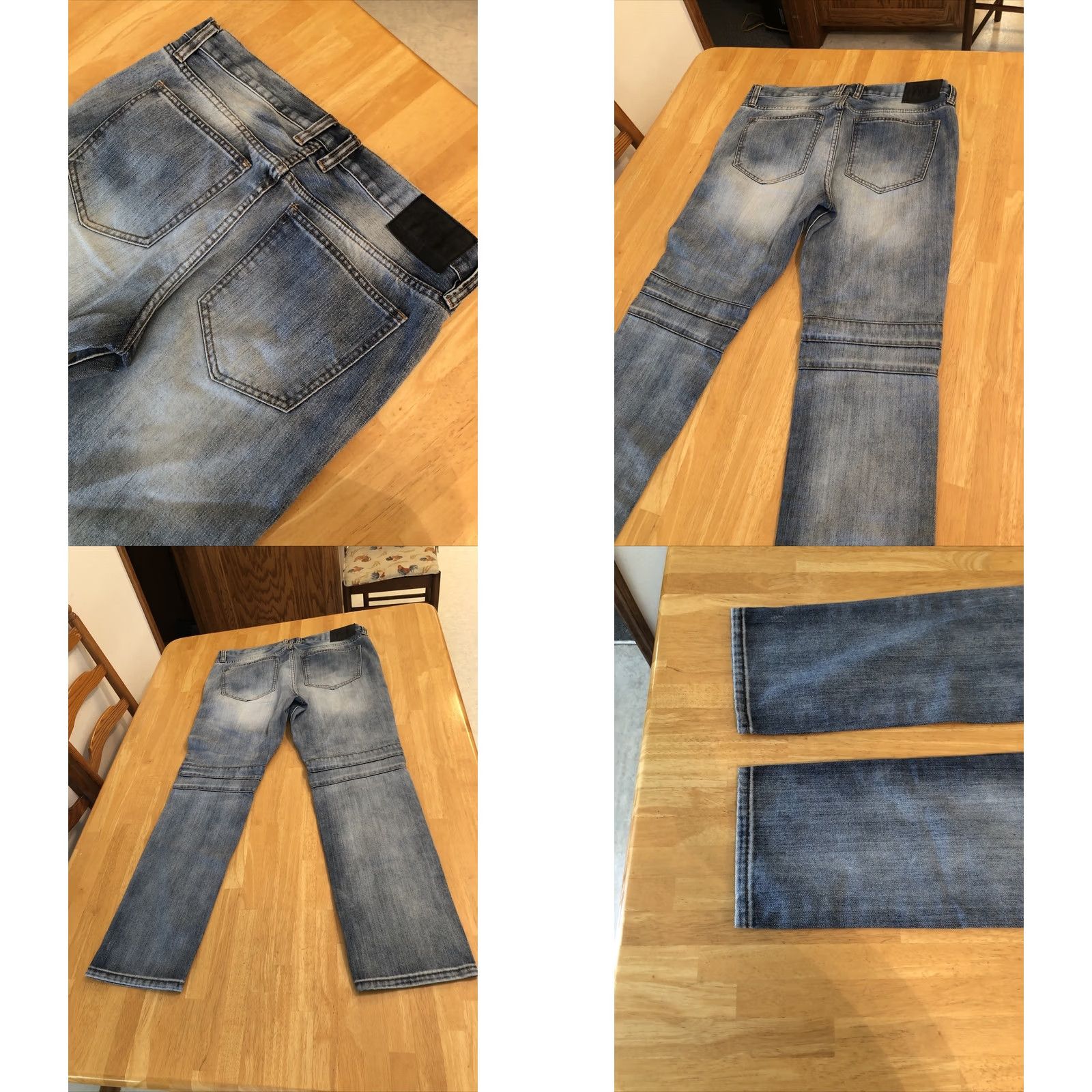 Vintage Ranch & Dvlpmnt Jeans Men’s Distressed Zippered High Rise 37x31 Blue Stone Denim Straight 5-Pocket Mens Regular Waist 36/37 Size US 36 / EU 52 - 8 Thumbnail