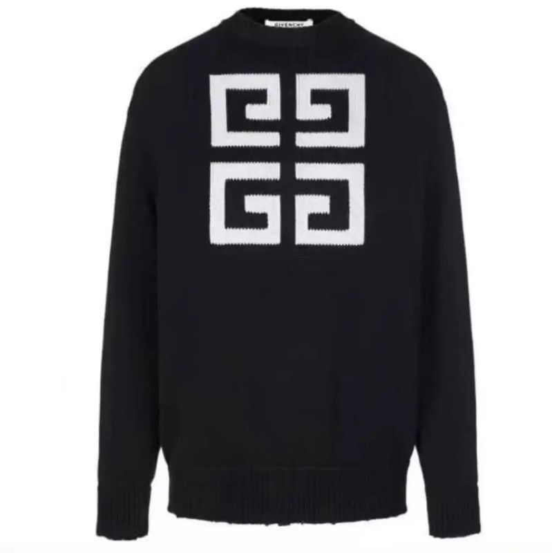 Givenchy Givenchy Black Long Sleeve Knit Sweater for Men 0089 Size US M / EU 48-50 / 2 - 1 Thumbnail