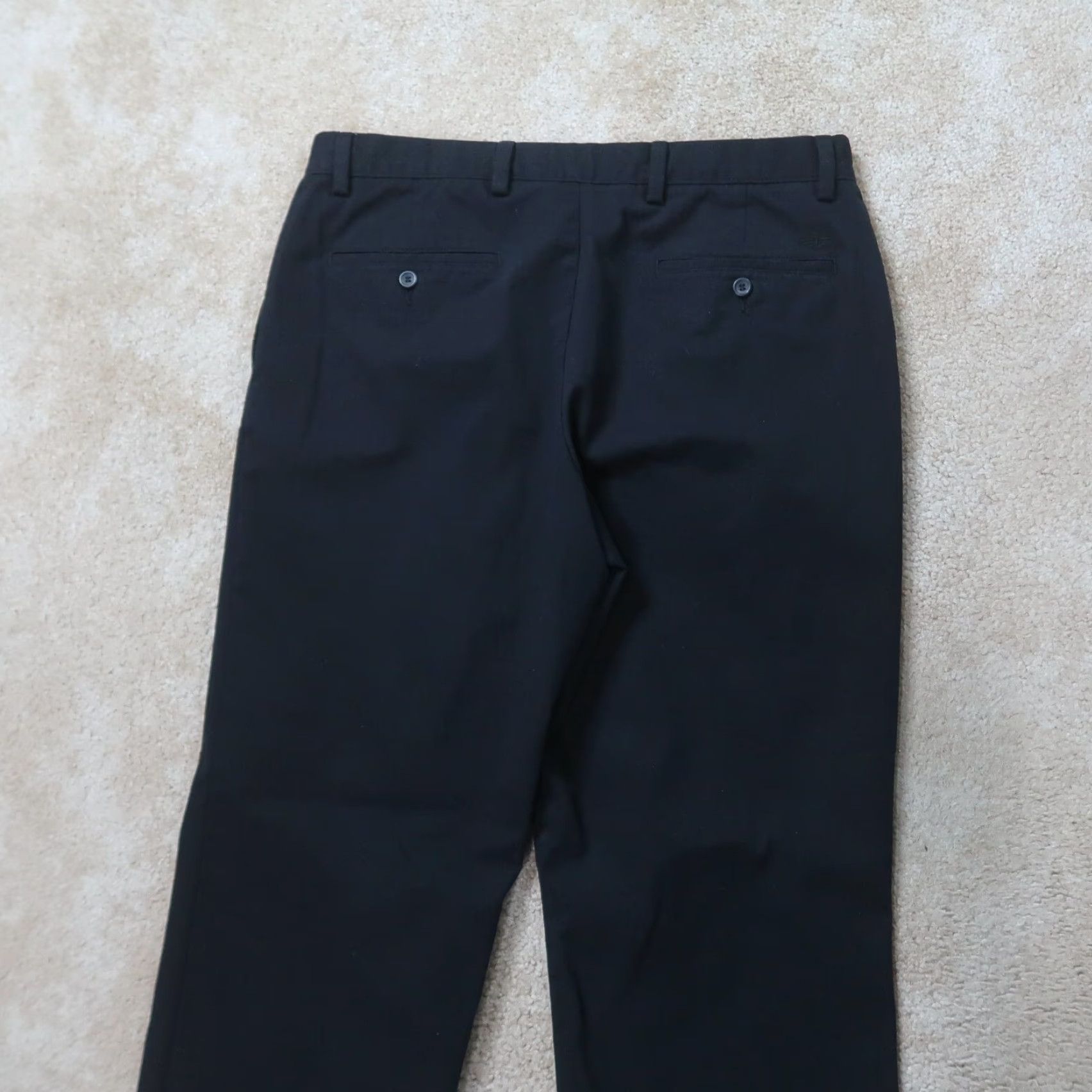 Dockers VINTAGE Dockers Straight Fit Pants Men's 36x34 Black Khaki 5-Pocket Design Flat Front Denim Knit Cotton Blend Zip Button Regular 80s 90s American Mens Size US 36 / EU 52 - 5 Thumbnail