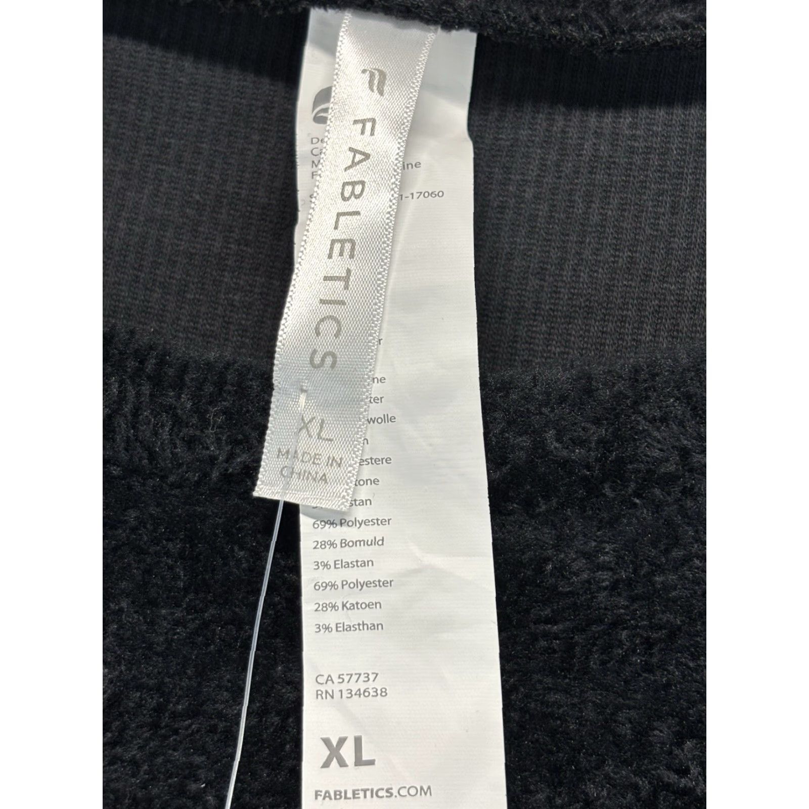 Fabletics Fabletics Jumpsuit Womens Large Black Cozy Cord Zip Elastic Waist Loungewear Size 40" / US 18 - 5 Thumbnail
