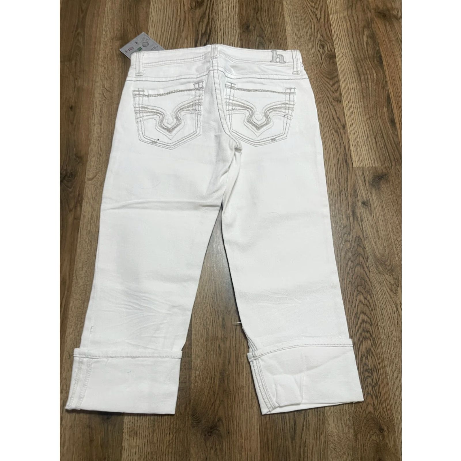 Vintage HYDRAULIC Jeans, Women's Junior Size 7/8 Cropped White NWT Size 28" / US 6 / IT 42 - 2 Thumbnail