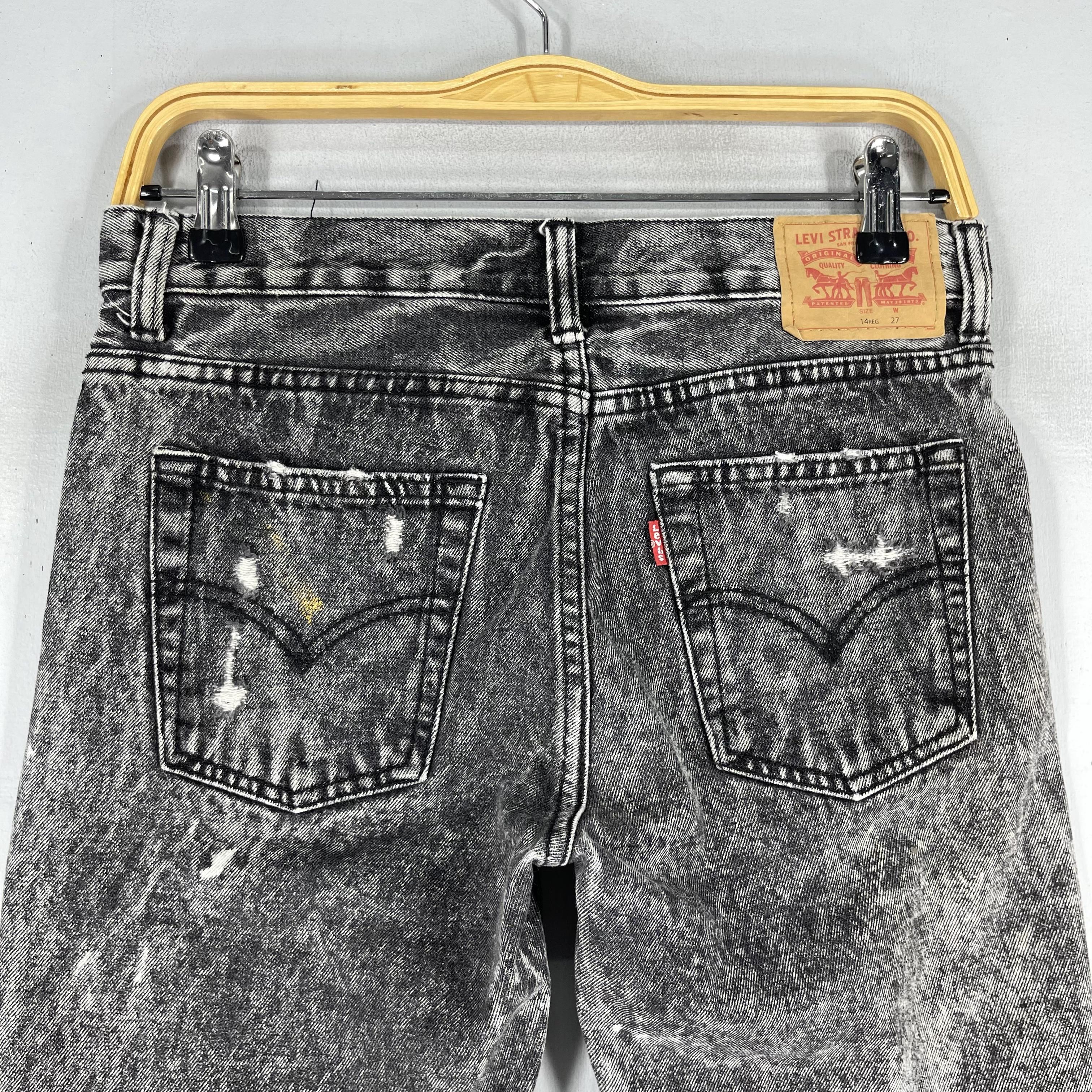 Levi's W28 Levis 511 Black Stoned Wash Distressed Short Jeans Size 28" / US 6 / IT 42 - 10 Thumbnail