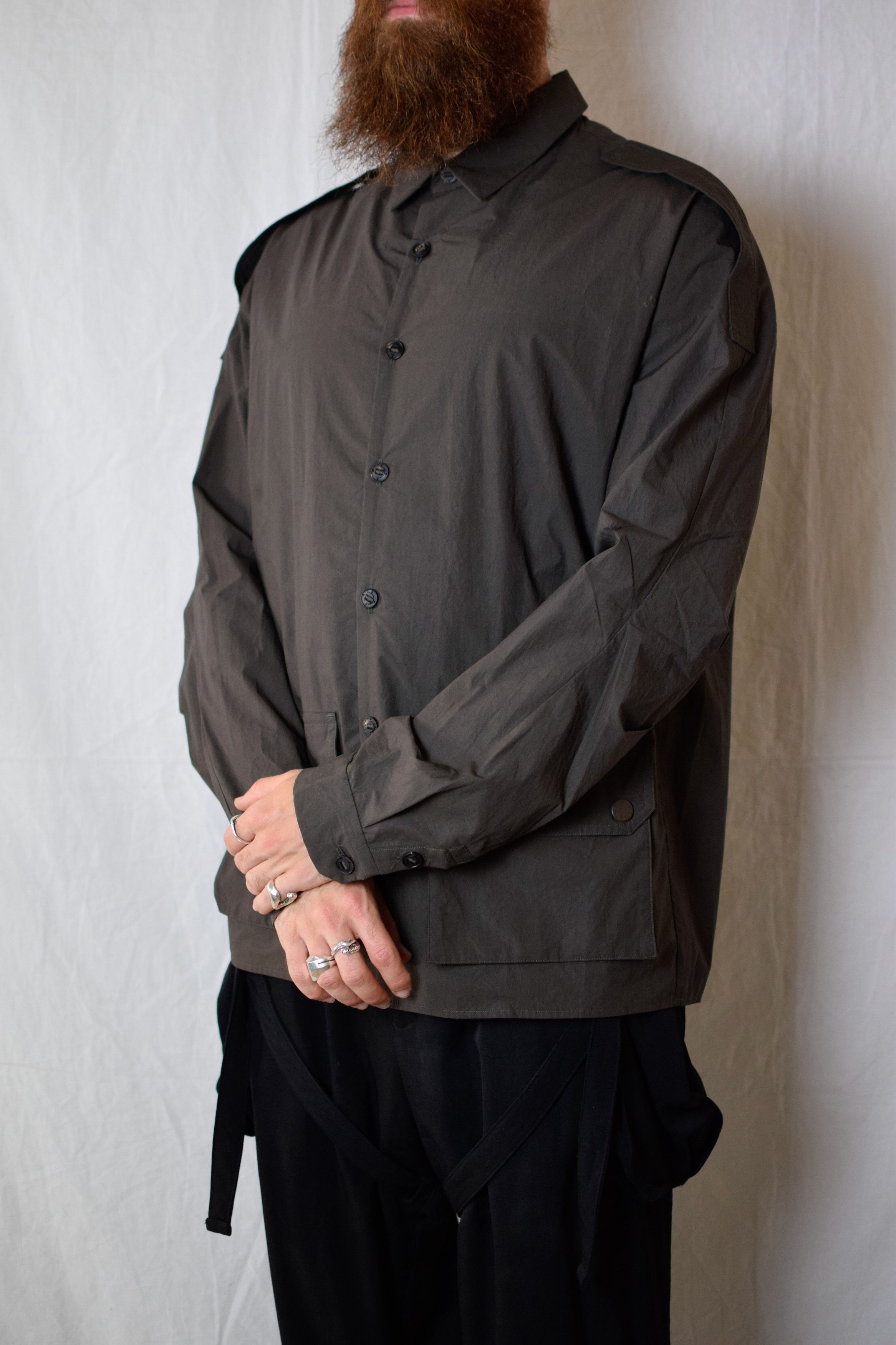 Devoa Devoa SS25 Military Beige Gray Shirt - SHC-DSLEH Size US L / EU 52-54 / 3 - 4 Thumbnail