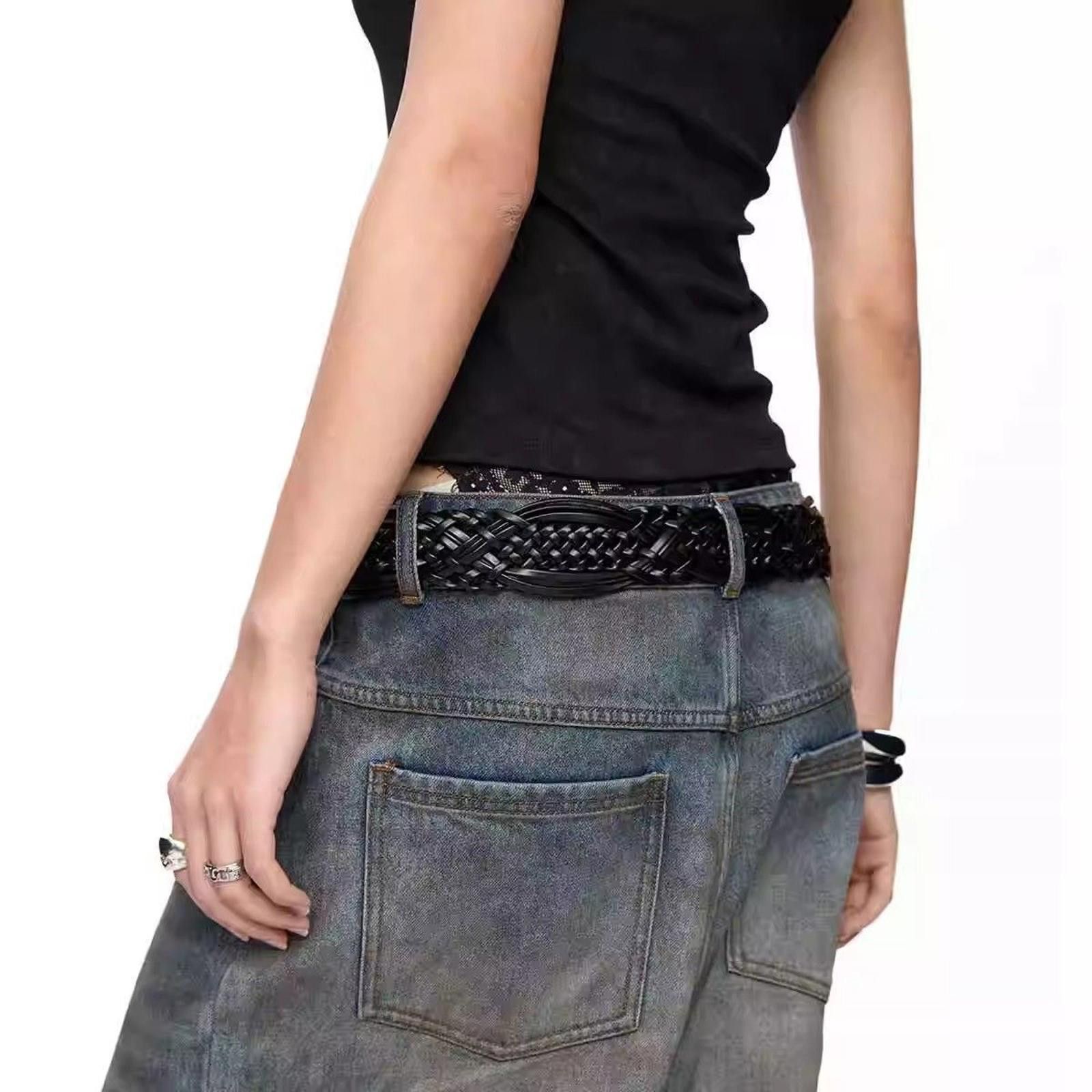 Japanese Brand Y2K Black Buckle Modern Belt OS Size ONE SIZE - 3 Thumbnail