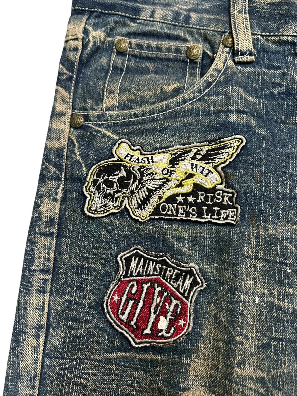 If Six Was Nine × Japanese Brand × Le Grande Bleu (L.G.B.) Japanese Punk Bondage Distressed Style Short Denim Rare ☠️☠️🎌🎌 Size US 34 / EU 50 - 5 Thumbnail
