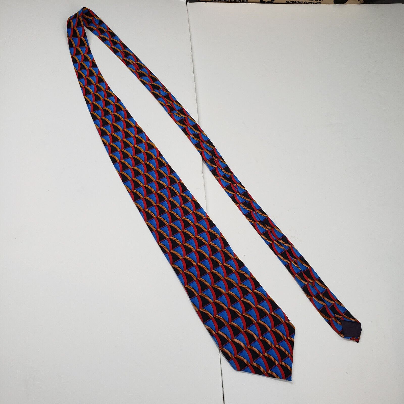 Vintage Cocktail Collection Tequila Mens Silk Necktie Red Geometric Size ONE SIZE - 6 Thumbnail