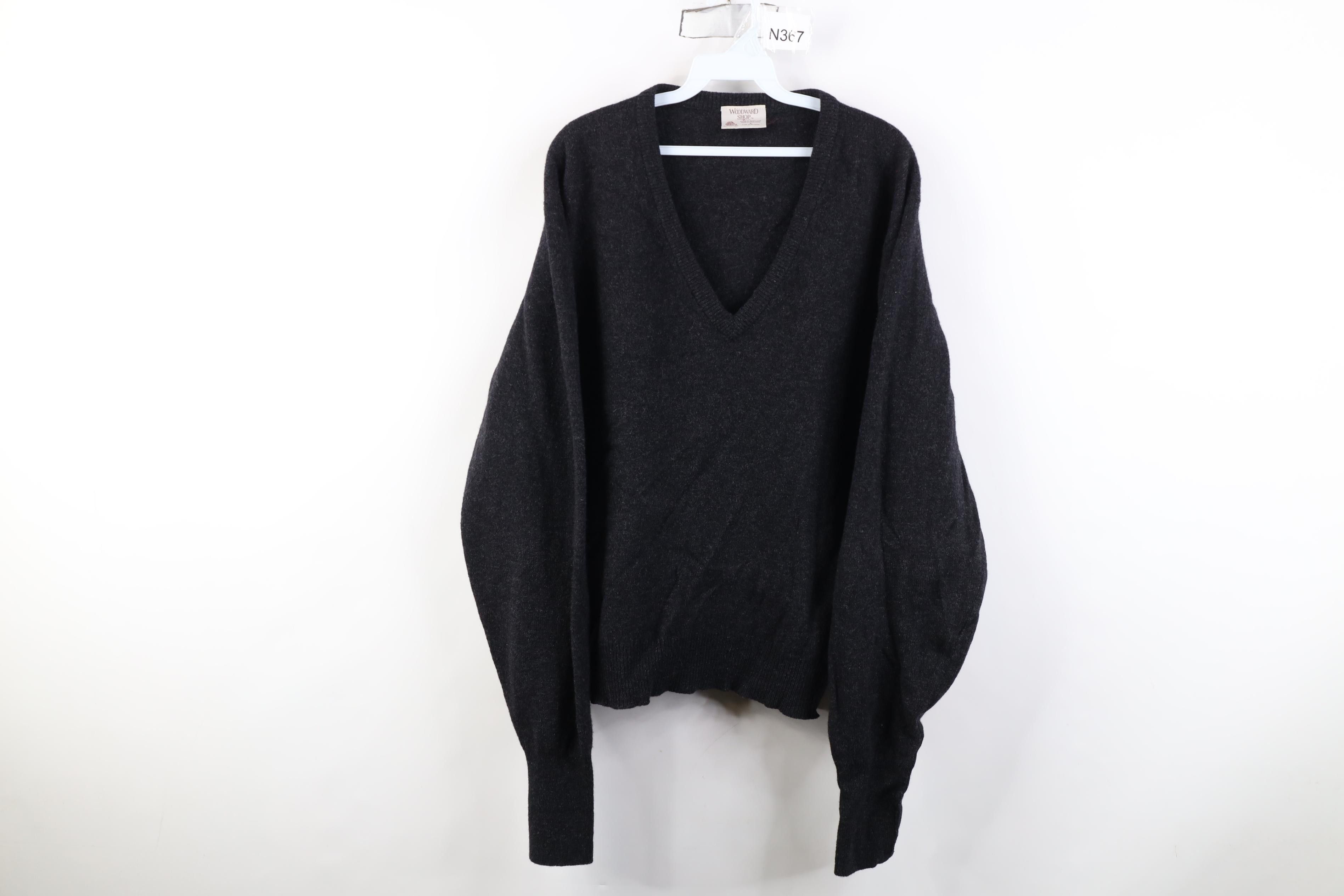 Vintage Vintage 90s Streetwear Blank Lambswool Knit Sweater Gray Size US L / EU 52-54 / 3 - 1 Thumbnail