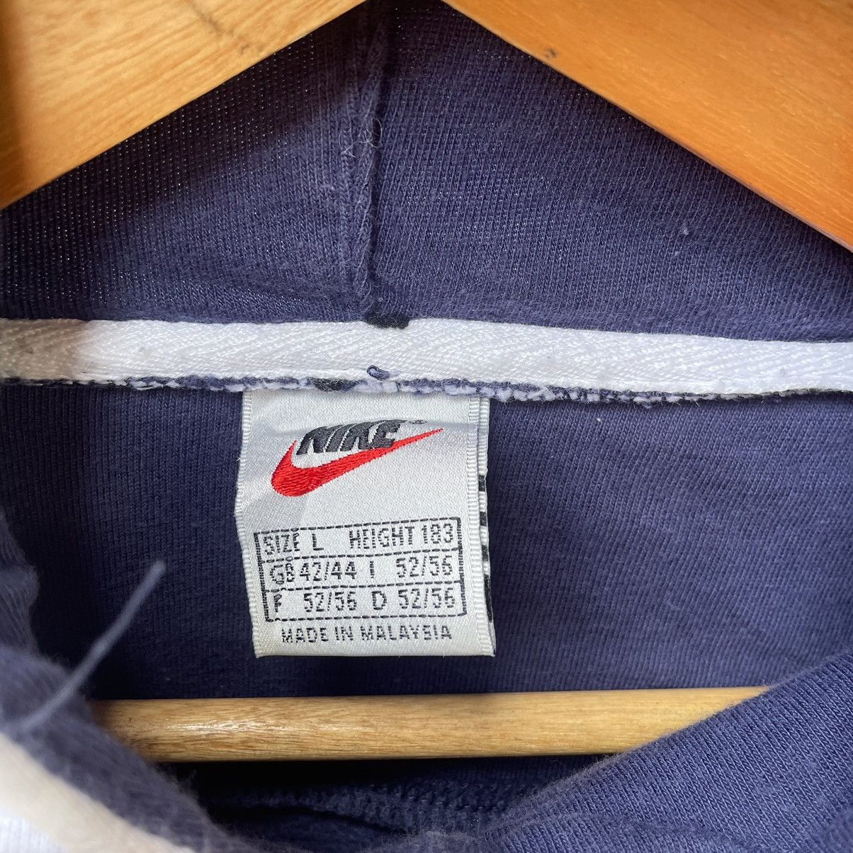Nike × Vintage 🔥Vintage 90s Nike Embroidered Swoosh Logo Sweat Hoodie Size US M / EU 48-50 / 2 - 11 Thumbnail