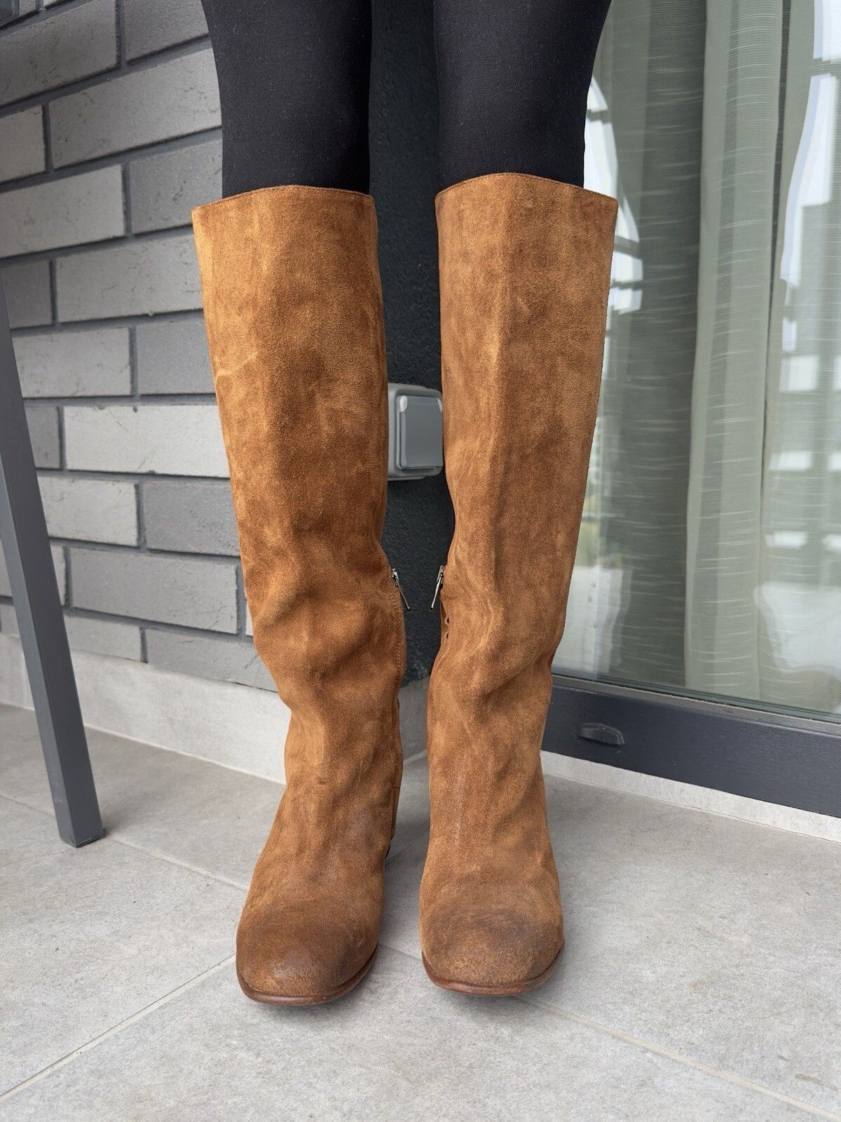 Vintage Crispiniano High Suede Leather Brown Heel Boots Size 38 Size US 5.5 / EU 38 - 5 Thumbnail