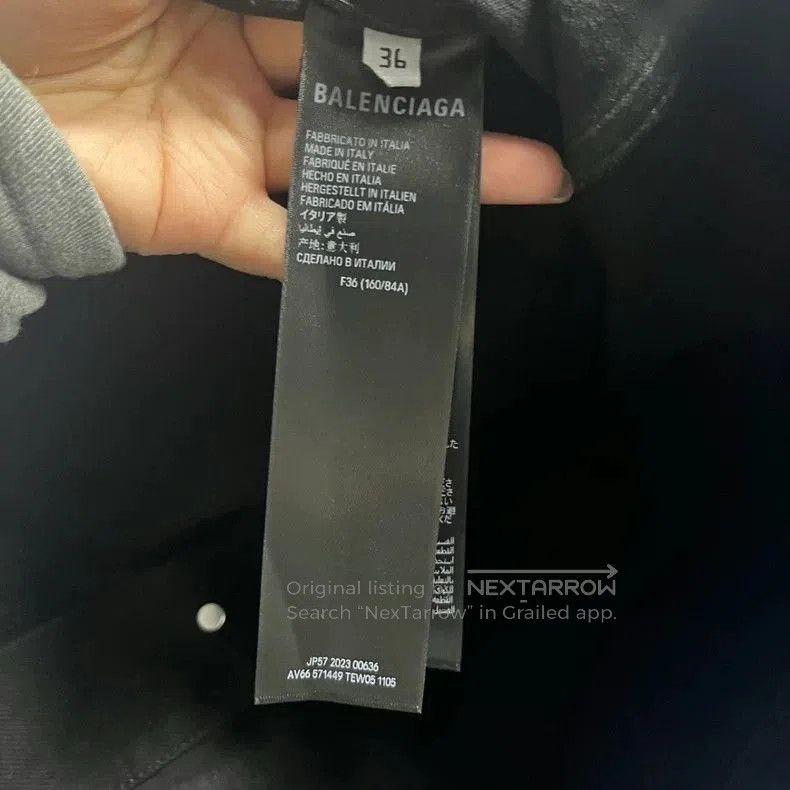 Balenciaga Balenciaga Black Denim Jacket with Logo. Size US XS / EU 42 / 0 - 4 Thumbnail