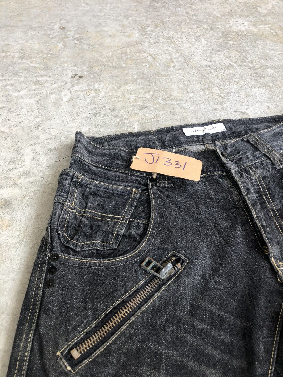 If Six Was Nine Japanese Urban Flared Jeans Double Waist Distressed Denim Size US 32 / EU 48 - 14 Thumbnail