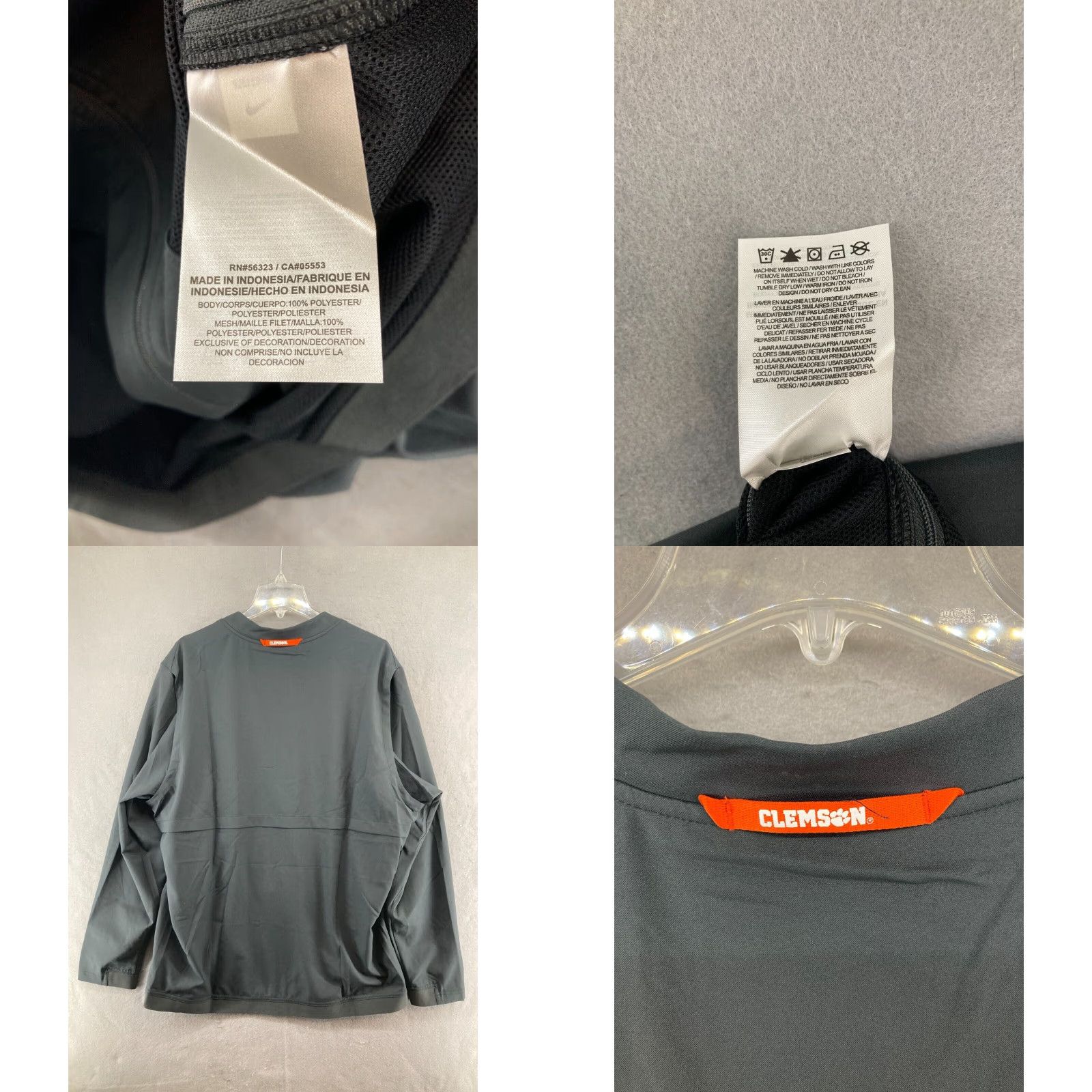 Nike Nike Mens Jacket XL Gray Clemson Swoosh Paw Patch Athletic Full Zip Size US XL / EU 56 / 4 - 8 Thumbnail