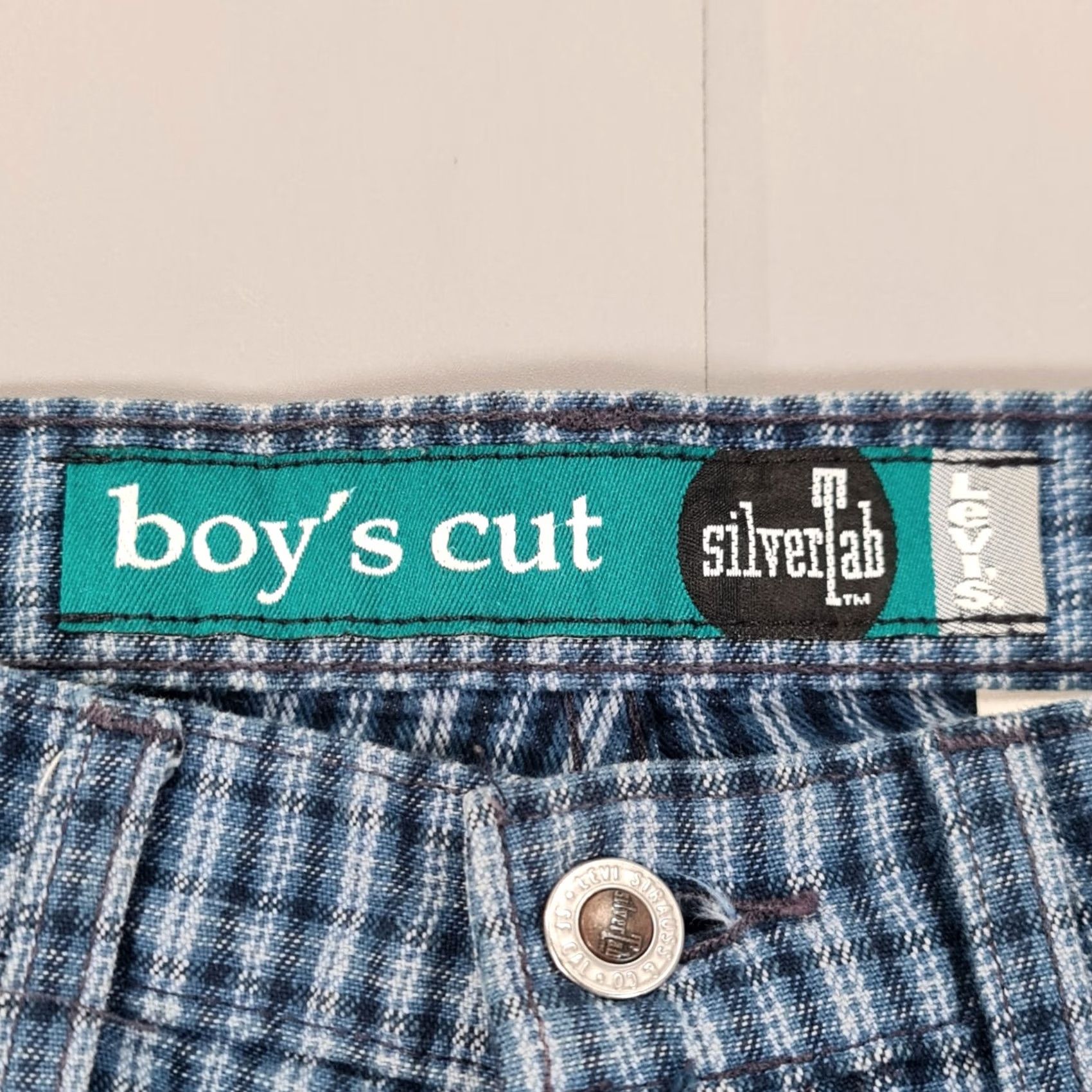 Levi's Levi's Jeans Blue Check 5-Pocket Straight Button Fly W28 L26 Vintage Womens Canada Size 28" / US 6 / IT 42 - 3 Thumbnail