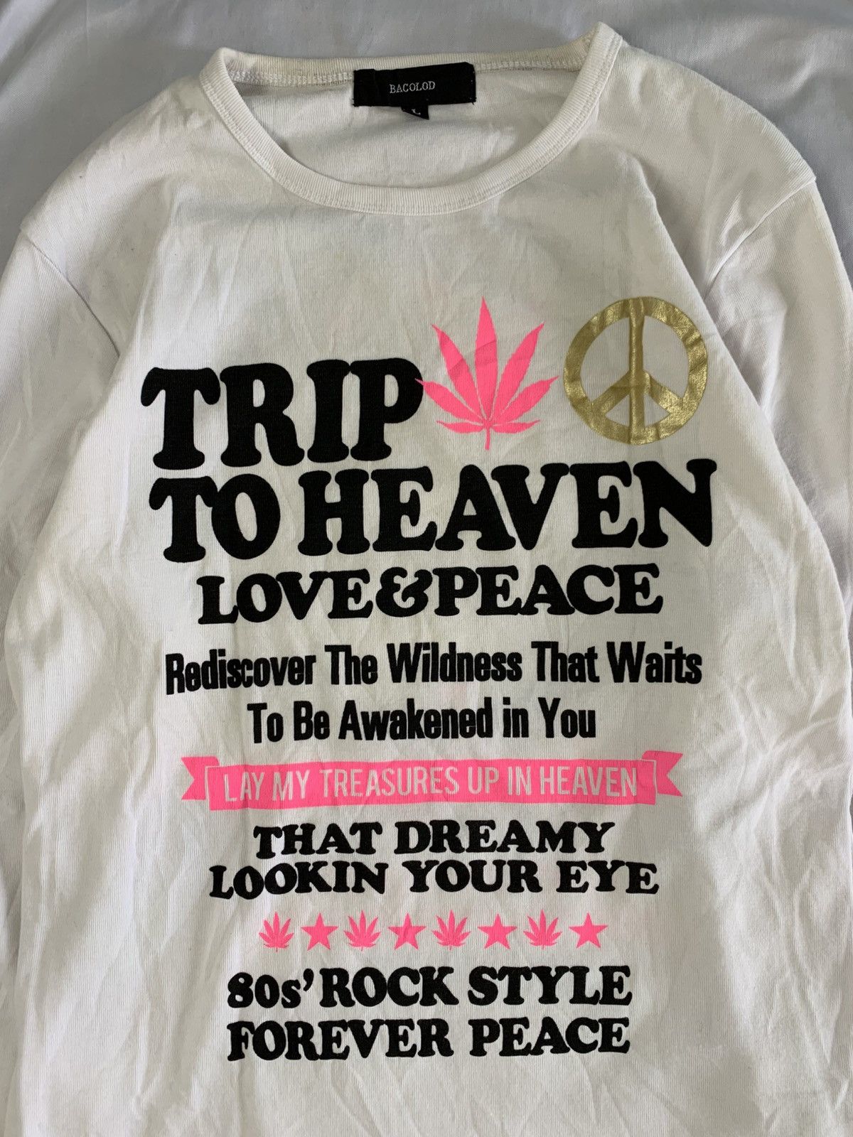 Japanese Brand undefinded longslevee love&peace bacolod Size US L / EU 52-54 / 3 - 3 Thumbnail