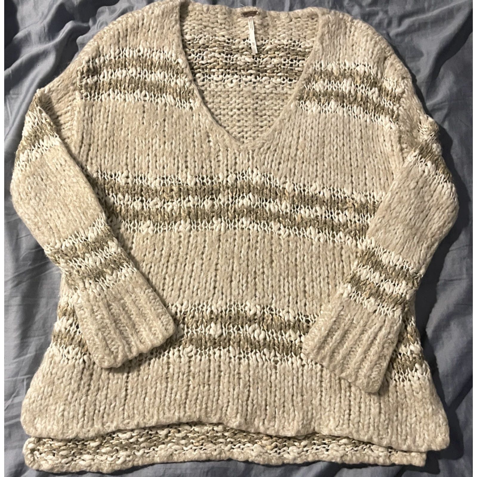 Free People FREE PEOPLE Linus Fuzzy Eyelash Oversized Sweater XS Multicolor Womens Size XS / US 0-2 / IT 36-38 - 2 Thumbnail