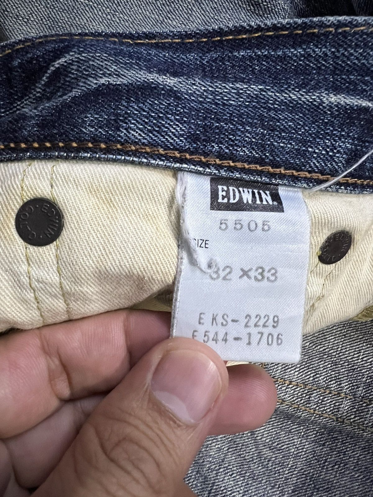 Edwin × Japanese Brand VINTAGE EDWIN 505zx SELVEDGE DISTRESSED DENIM Size US 33 - 20 Thumbnail