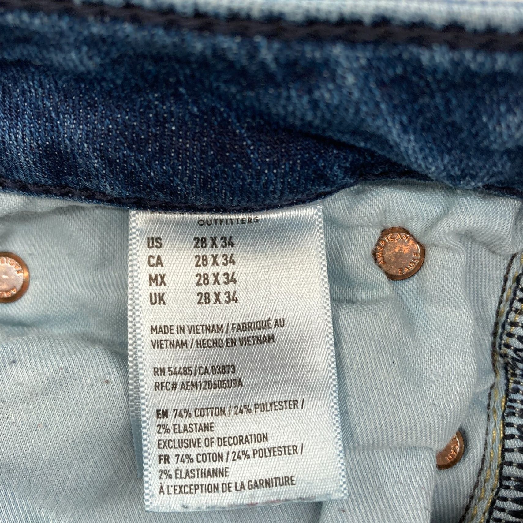 American Eagle Outfitters American Eagle Outfitters Jeans Mens 28x32 Skinny Medium Blue Stretch Denim Pant Distressed Size US 28 / EU 44 - 7 Thumbnail