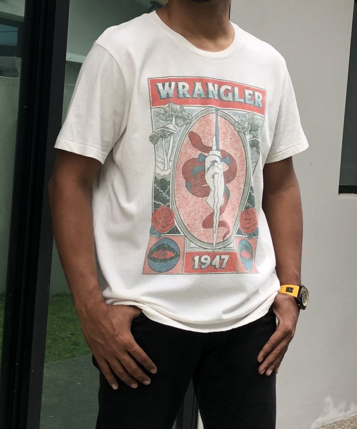 Wrangler WRANGLER Burning Bright OS Tee Ecru Size US L / EU 52-54 / 3 - 5 Thumbnail
