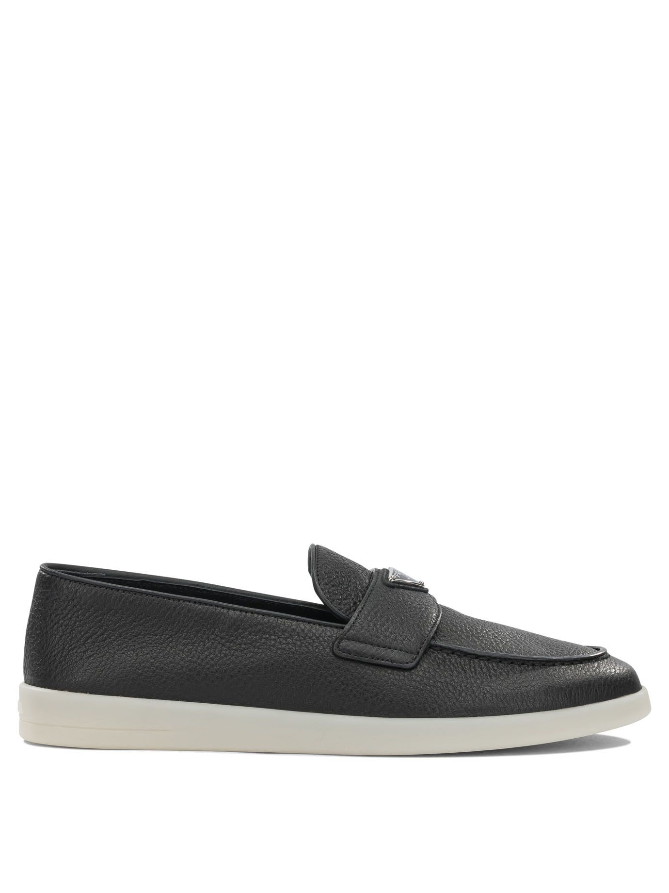 Prada × Vintage Vintage Prada Loafers 90s Square Toe Moc Leather