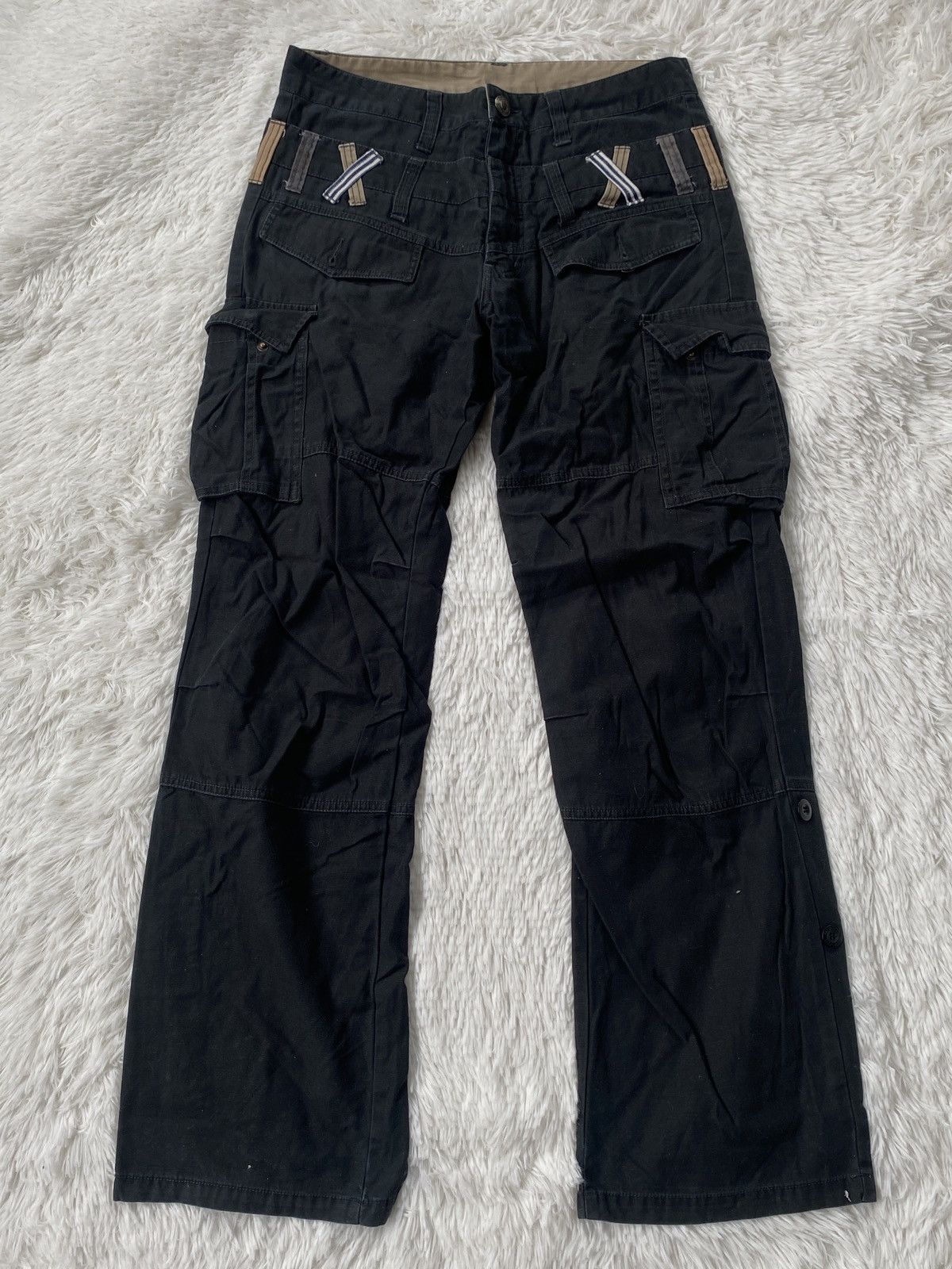 Japanese Brand × Seditionaries 🔥RARE🔥Dominated Handcrafted Double waist Black Cargo Pant Size US 31 - 1 Thumbnail