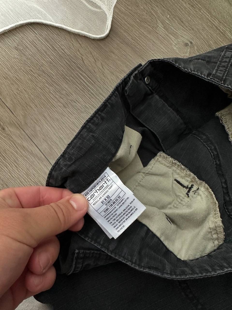 Carhartt × Carhartt Wip × Vintage Vintage Carhartt Cargo Black Big Logo Pants Size US 31 - 8 Thumbnail