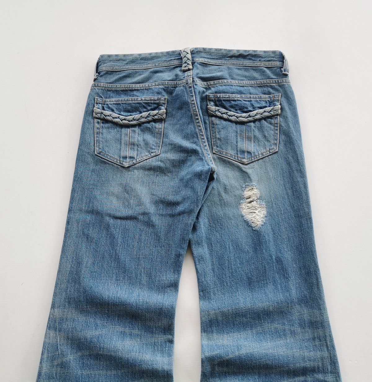 Japanese Brand Wide Flared Rosebud Japan Jeans Size US 28 / EU 44 - 5 Thumbnail