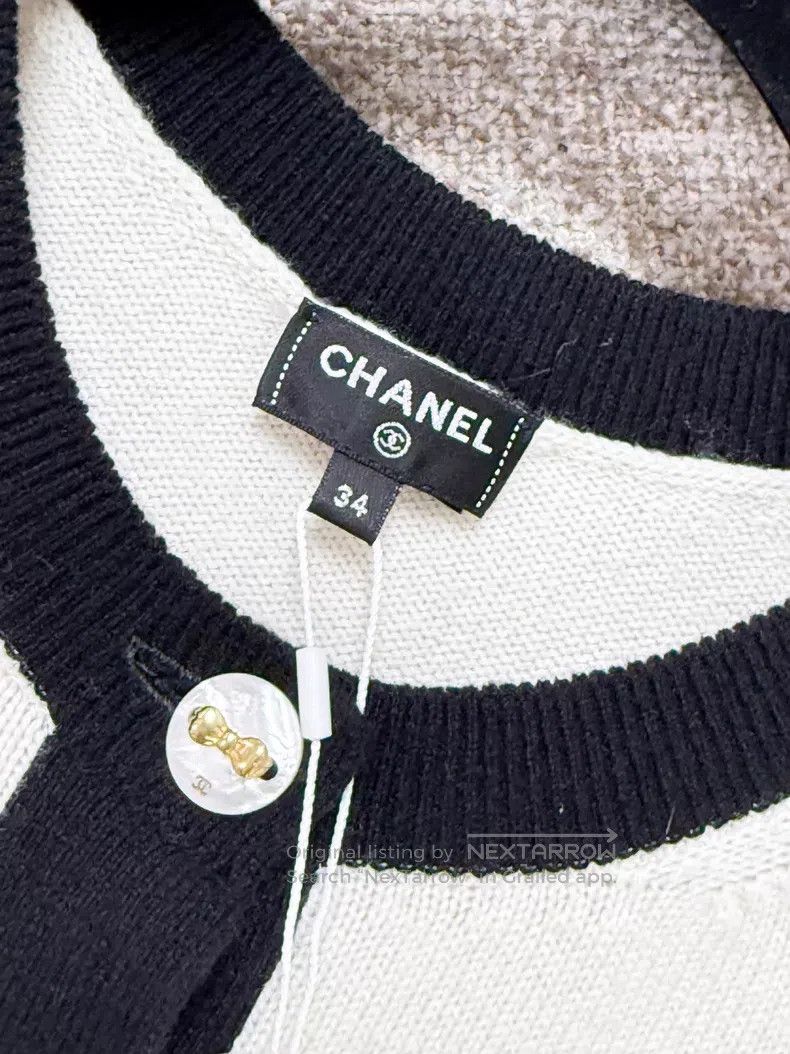 Chanel Chanel Black edge three-dimensional bow hollow knit coat Size XXS / US 00 / IT 34 - 5 Thumbnail