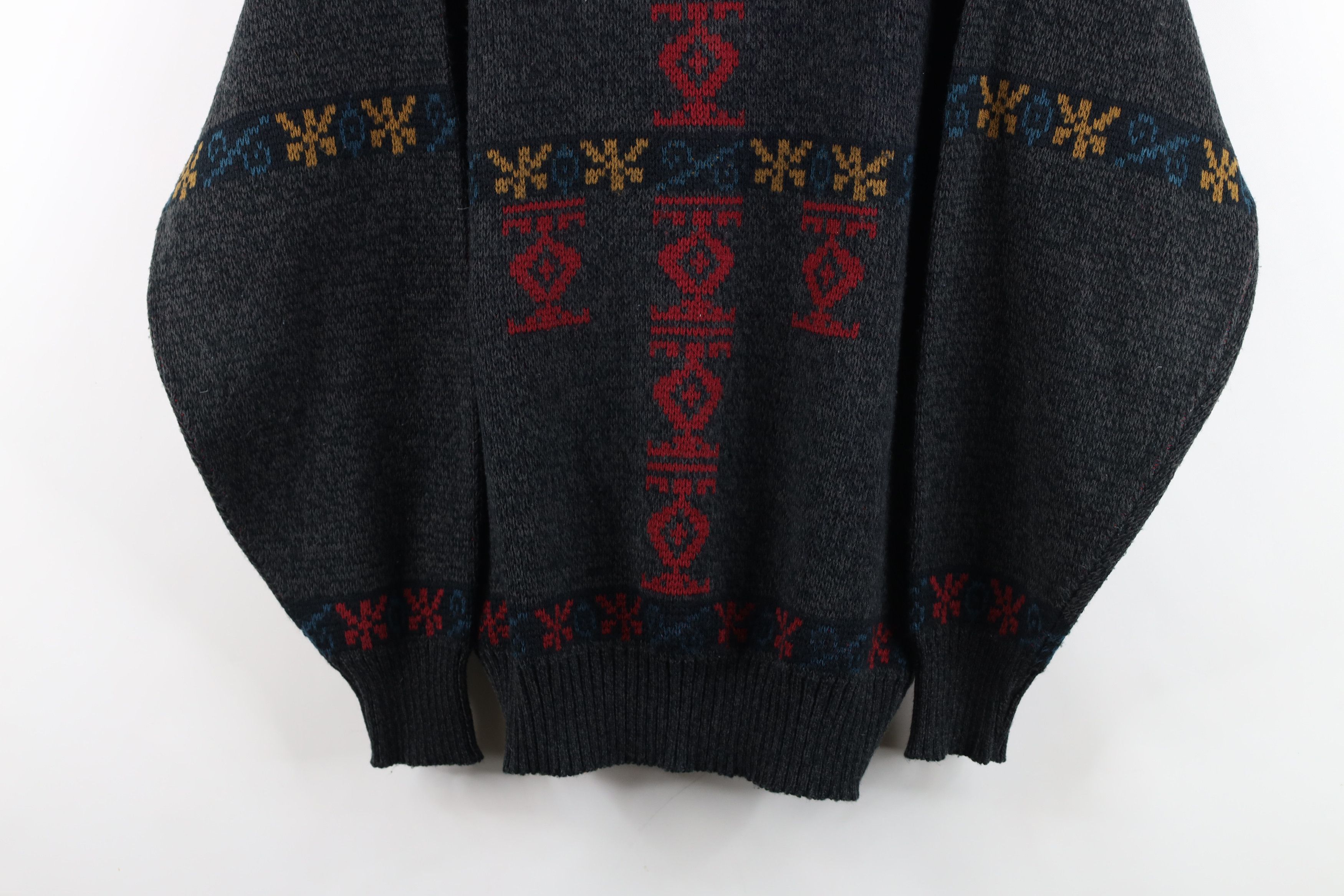 Vintage Vintage 90s Streetwear Fair Isle Knit Crewneck Sweater Size US L / EU 52-54 / 3 - 3 Thumbnail