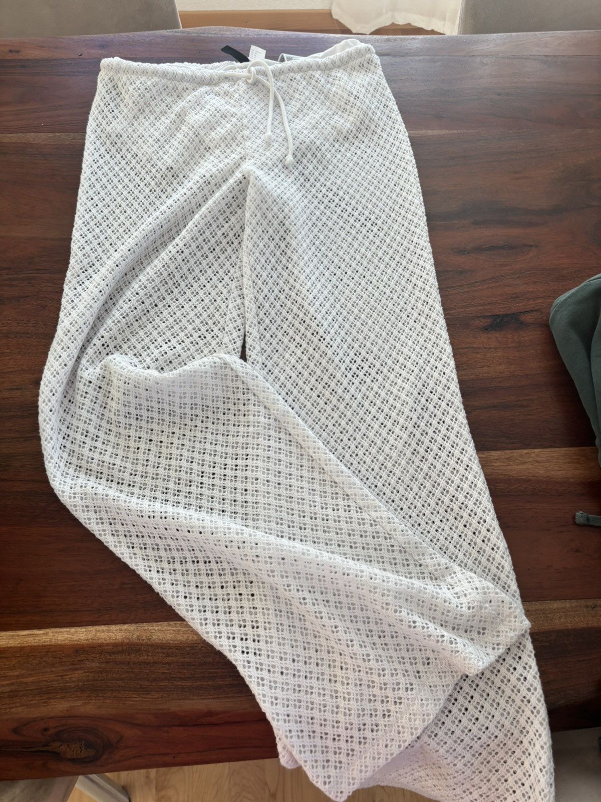 Beach Riot × Vintage Weisse Netzstoff Hose mit elastischem Bund Size 27" / US 4 / IT 40 - 1 Thumbnail