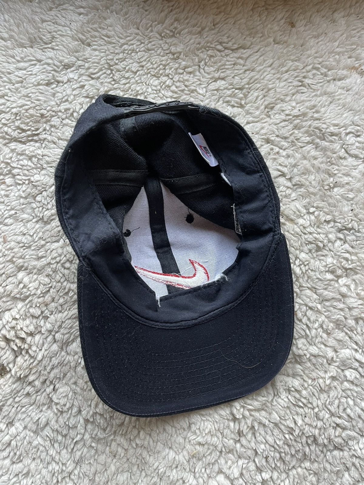 Nike × Vintage 1980’s Nike Team Rare Black vintage cap swoosh back Size ONE SIZE - 8 Thumbnail