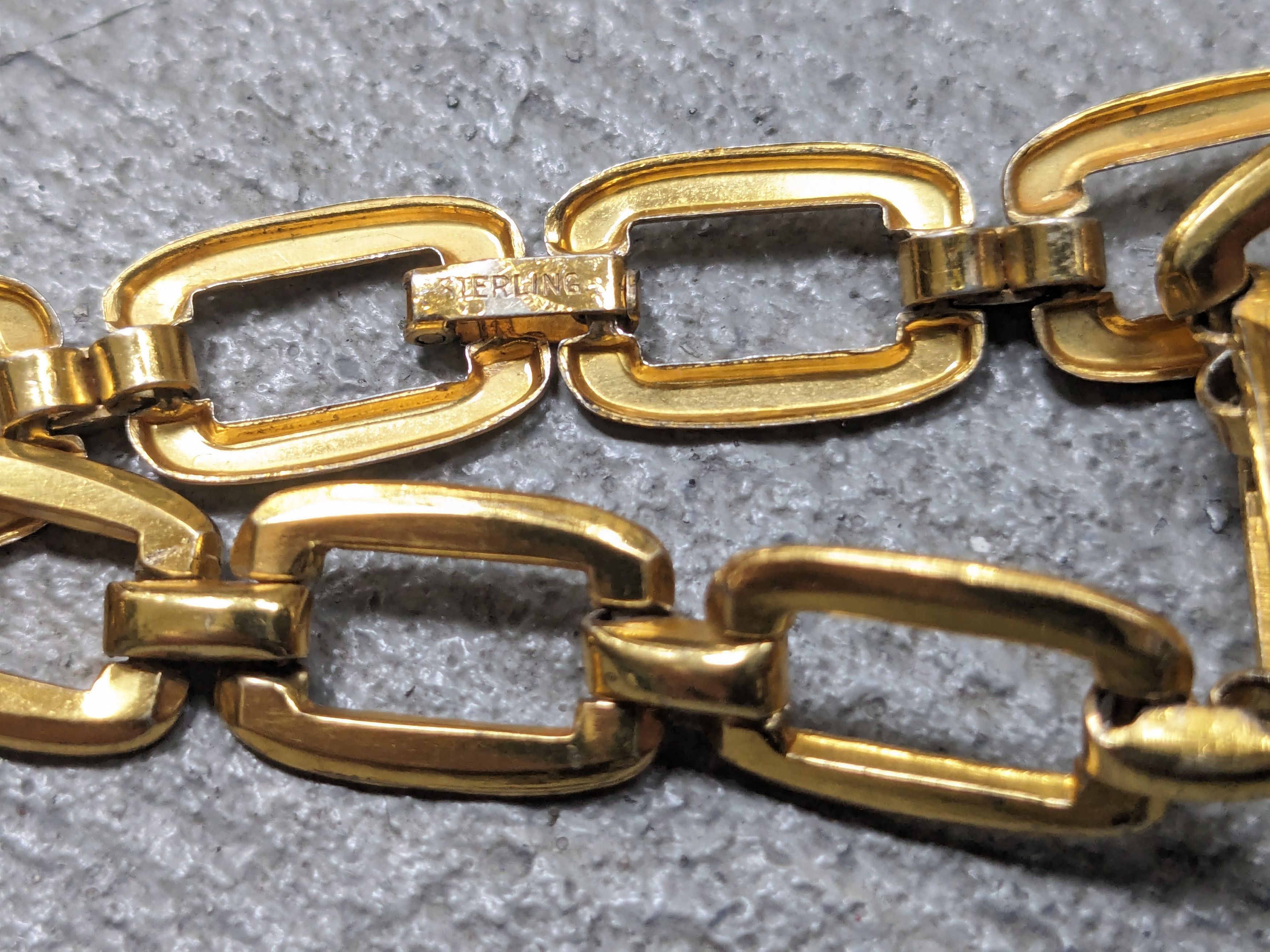 Jewelry × Vintage Vintage Sterling Silver Bracelet Gold Plated 7.25" Size ONE SIZE - 11 Thumbnail