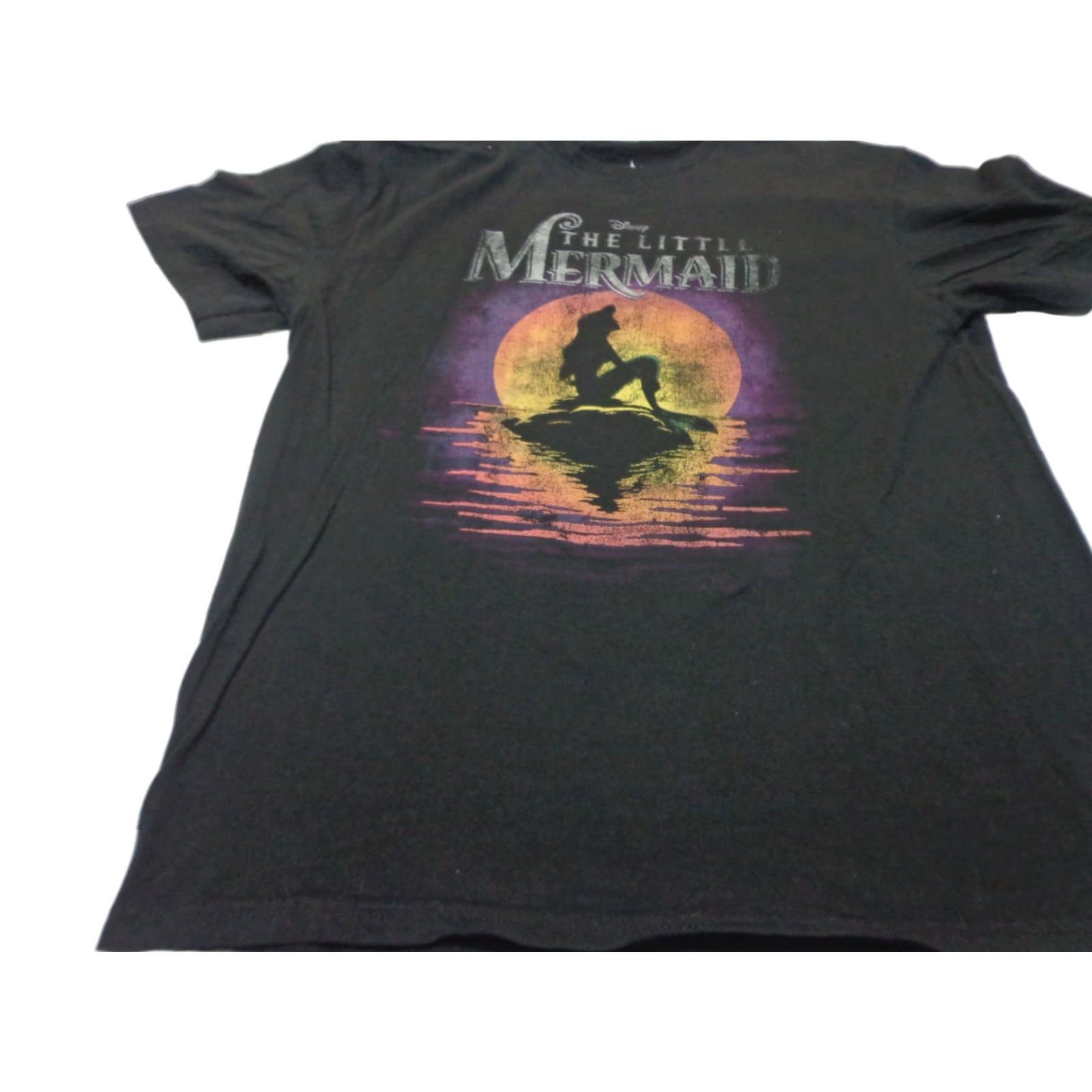 Disney The Little Mermaid Shirt Mens Large Black Disney Ariel Crew Neck Short Sleeve T-Shirt Logo Cotton Disney Mermaid Size US L / EU 52-54 / 3 - 1 Thumbnail