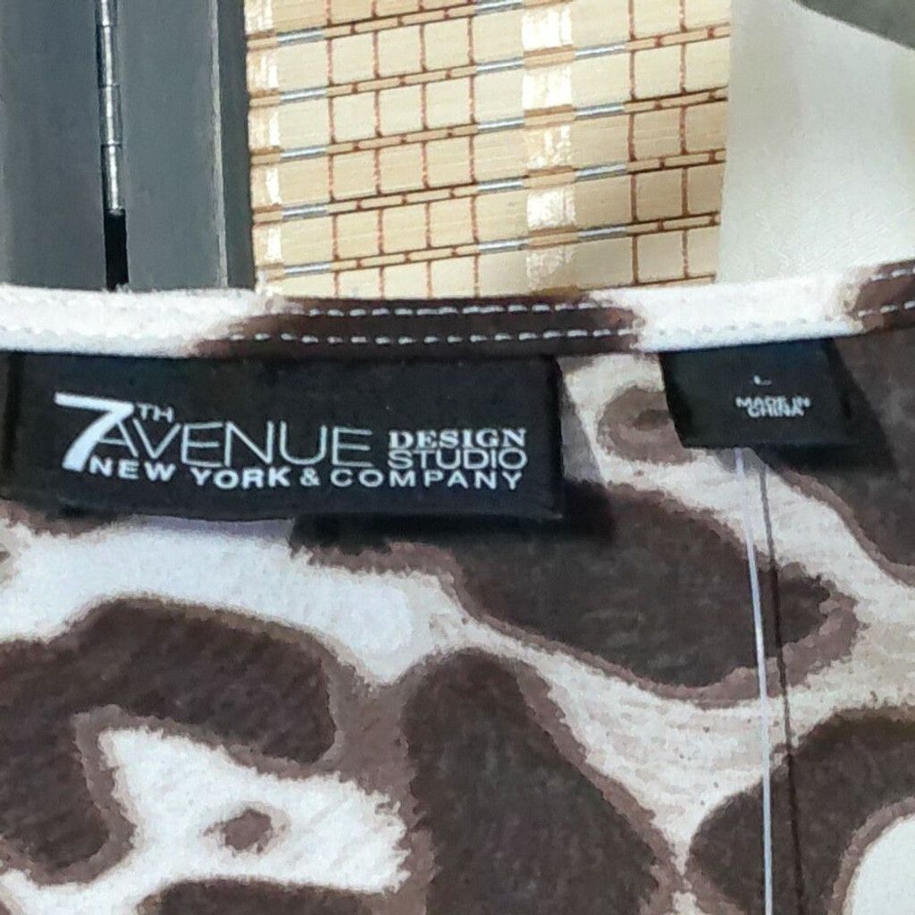Other NY & Co 7th Street Design Studio Leopard Print Blouse Size L / US 10 / IT 46 - 4 Thumbnail