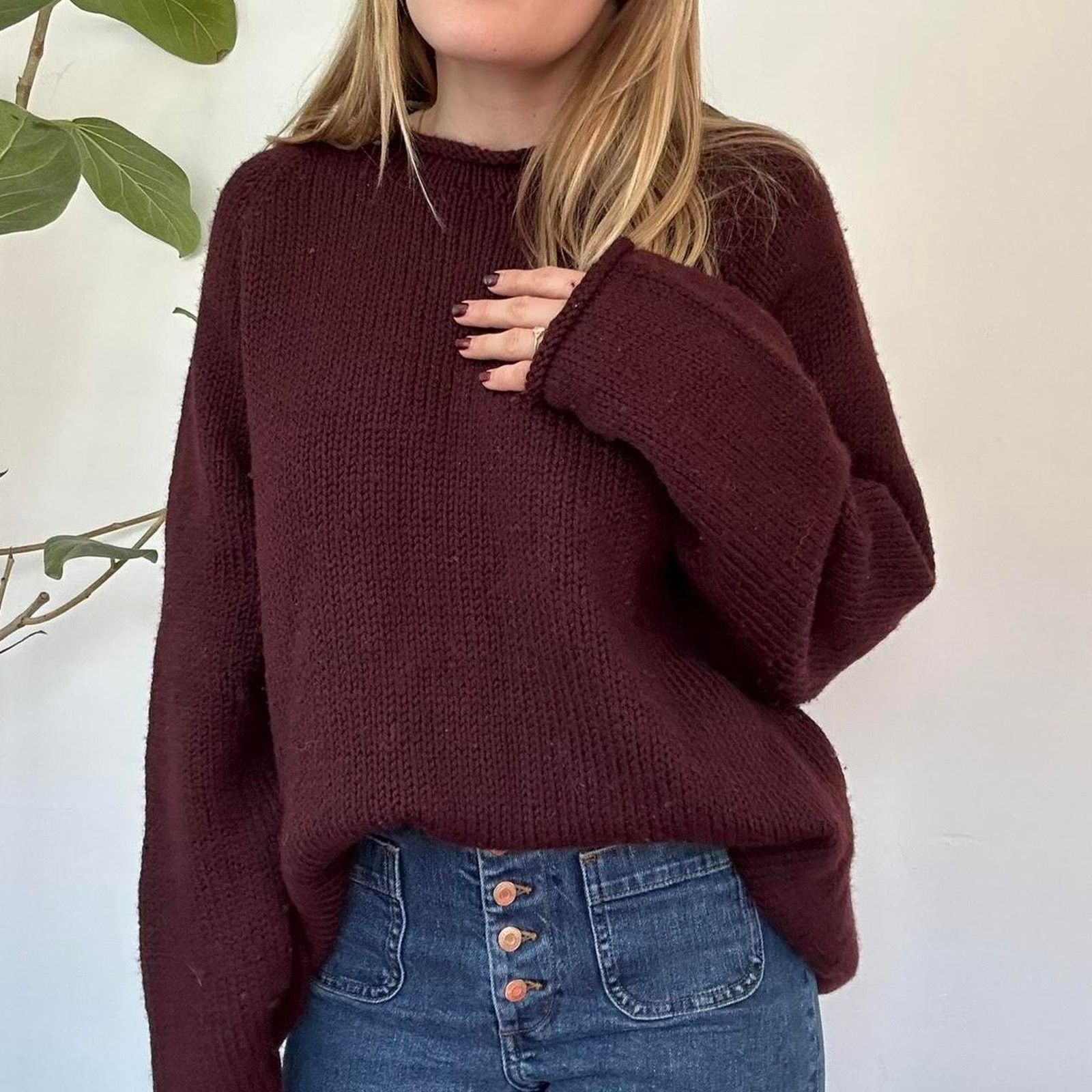 Other Oversized Handmade Maroon Sweater Size S / US 4 / IT 40 - 3 Thumbnail