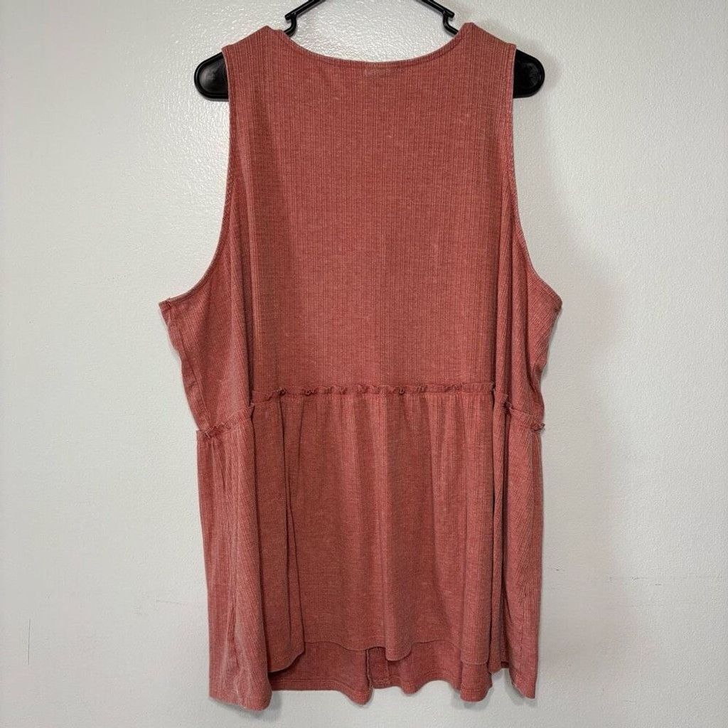 Torrid Torrid Pink Flowy Button Up Stretchy Baby Doll Tank Top Size S / US 4 / IT 40 - 3 Thumbnail