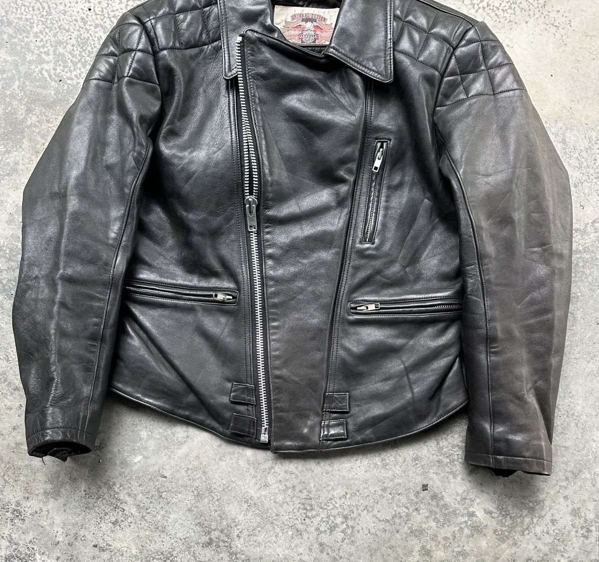 Vintage 👹Vintage Ashville Motor Double Collar Leather Jacket Size US S / EU 44-46 / 1 - 5 Thumbnail
