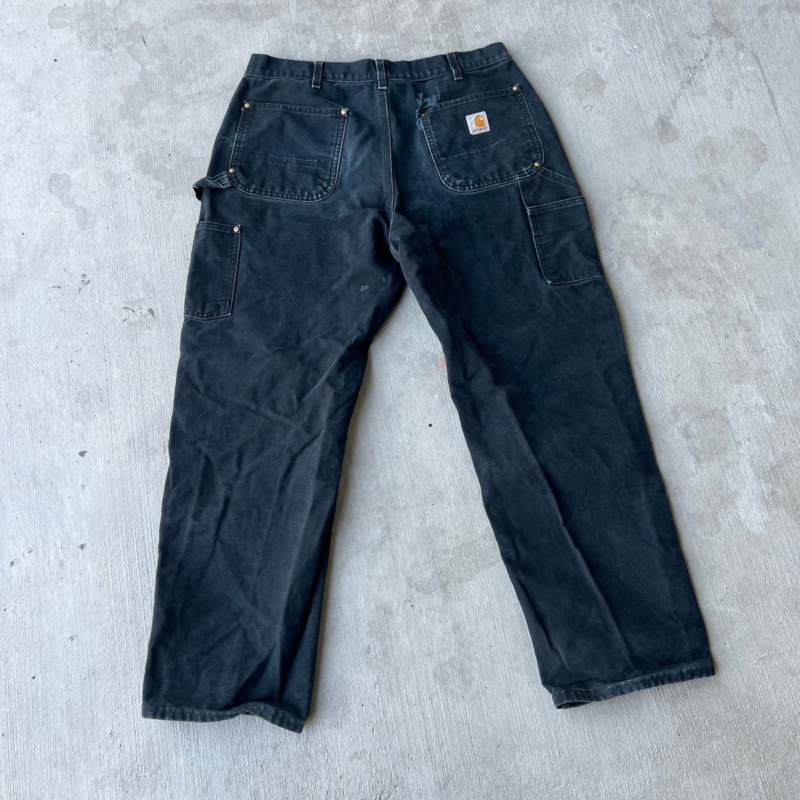 Carhartt × Vintage Carhartt faded black double knee work wear carpenter pants Size US 33 - 5 Thumbnail