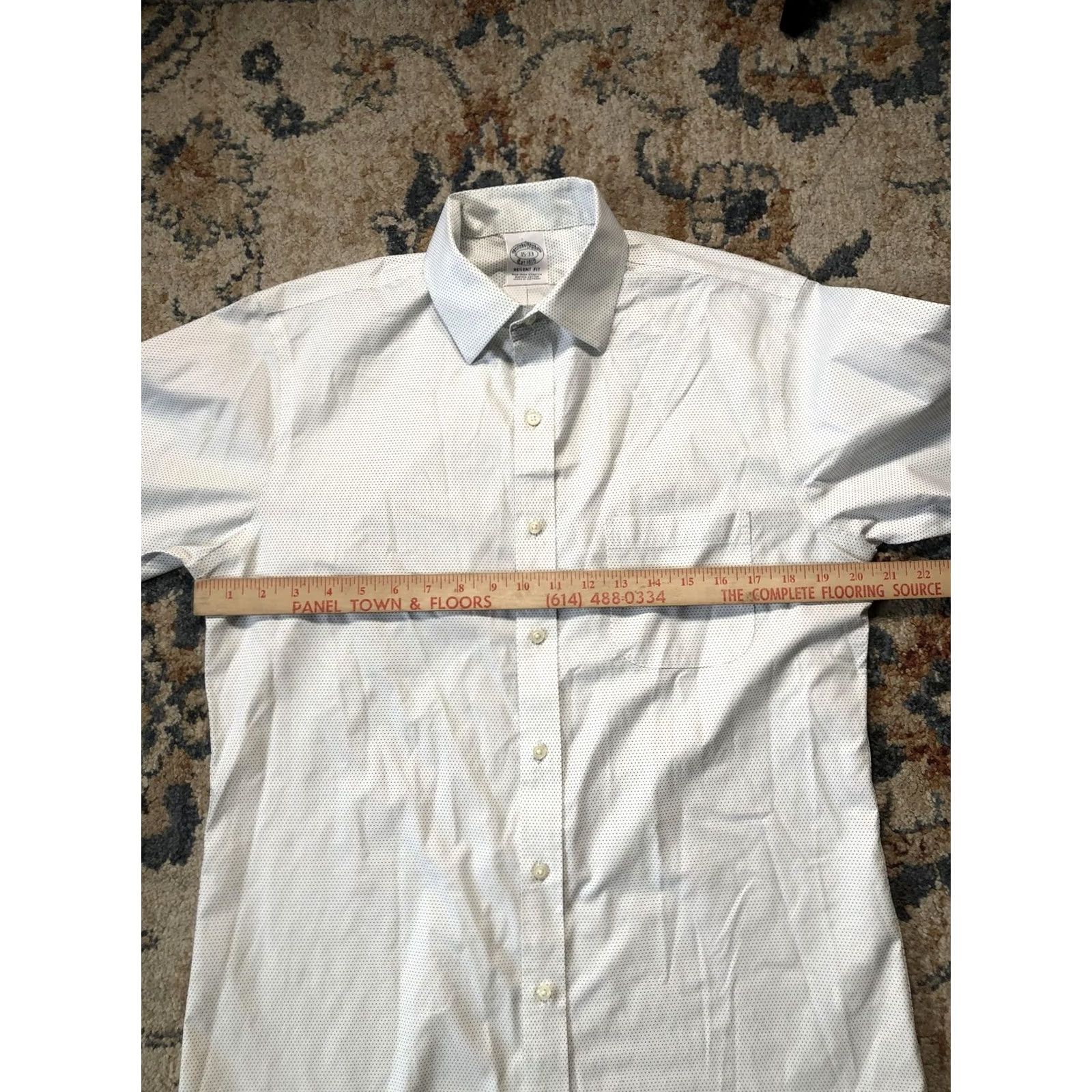 Brooks Brothers Brooks Brothers Dress Shirt Mens 15 32/33 Polka Dot Non-Iron Stretch Regent Size 40R - 6 Thumbnail