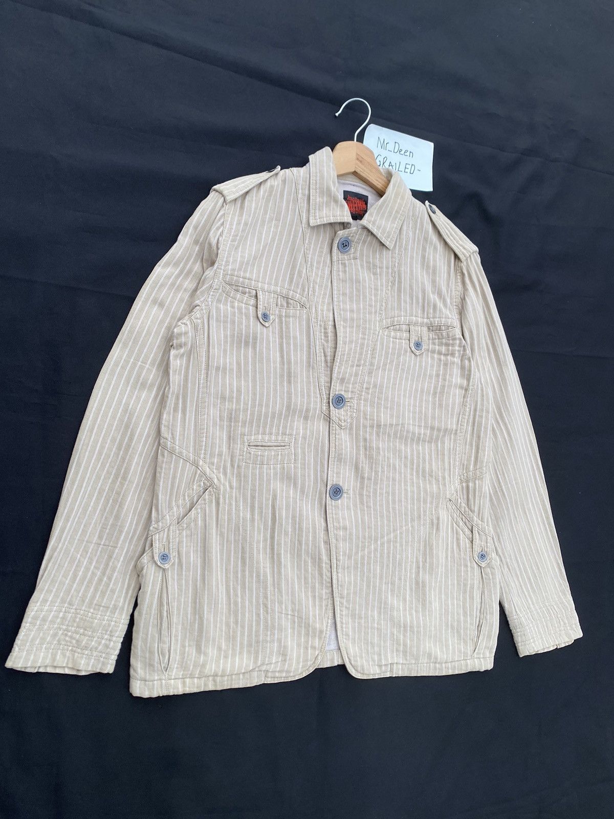 Jean Paul Gaultier Rare Vintage Jean Paul Gaultier JPG Stripes Cotton Jacket Size US M / EU 48-50 / 2 - 3 Thumbnail