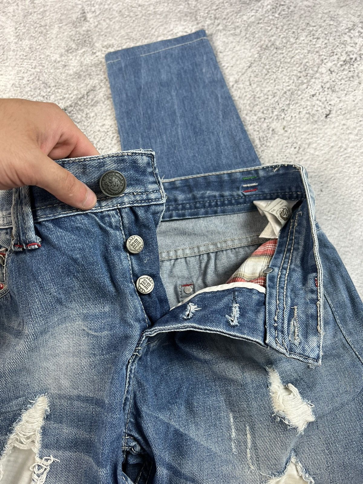 Diesel × Vintage Vintage Diesel distressed denim jeans Y2K hype streetwear Size US 33 - 10 Thumbnail