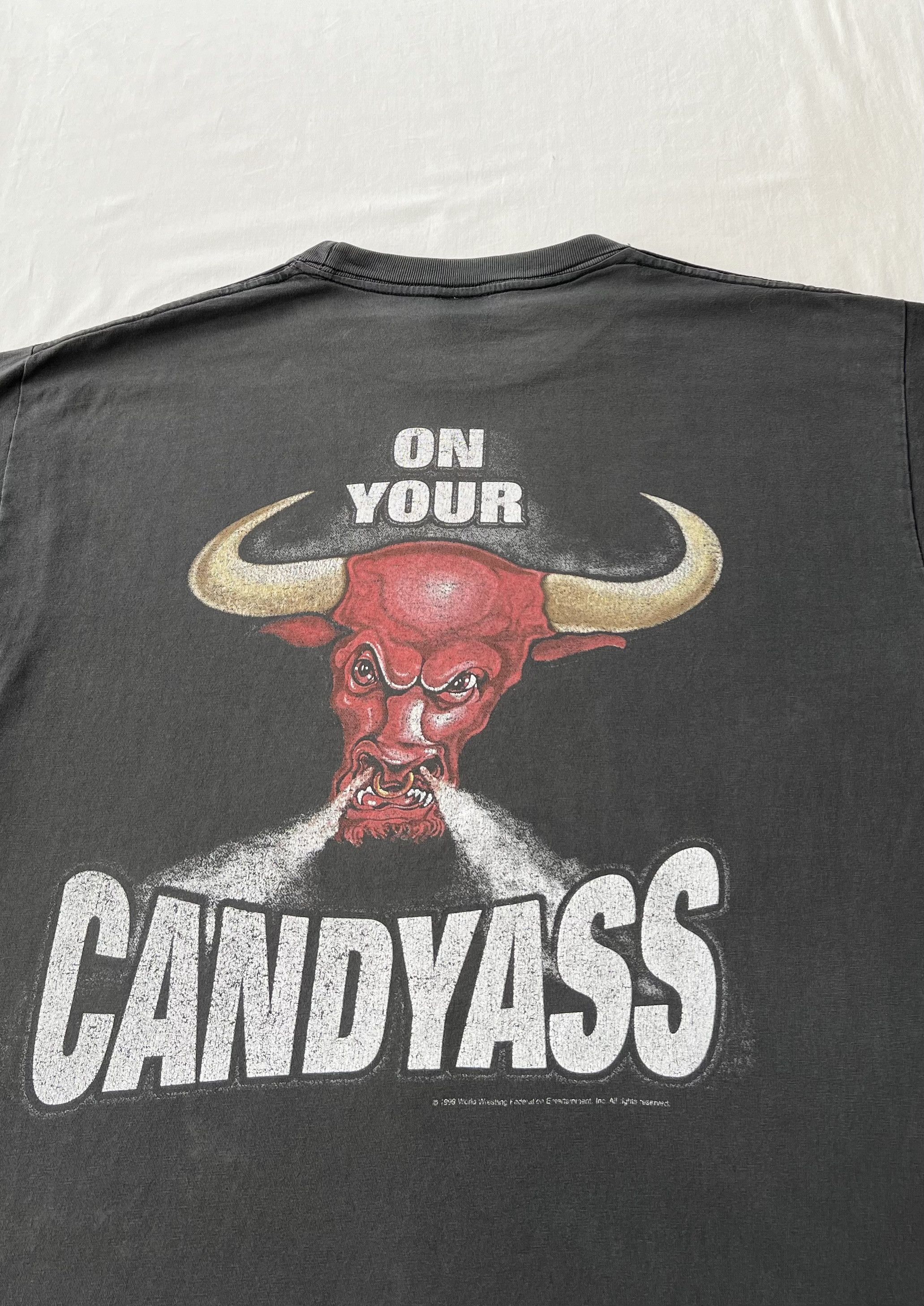 WWE Vintage 1999 The Rock WWE Layeth The Smacketh Down Candy Ass Size US L / EU 52-54 / 3 - 15 Thumbnail