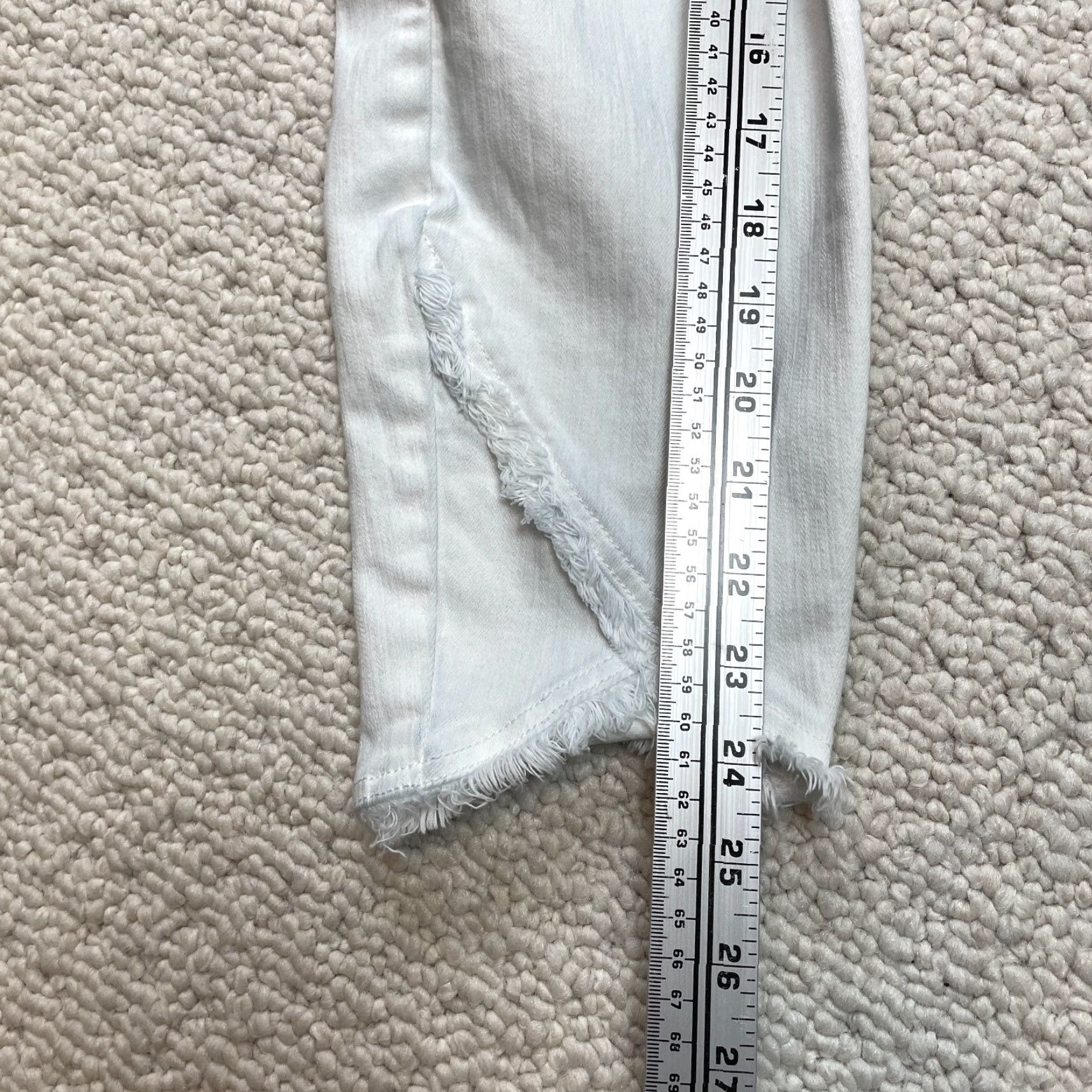 Vintage Liverpool Jeans Womens Jeans 14/32 White Skinny Mid Rise Stretch Fringes Bottoms Size 36" / US 14 / IT 50 - 4 Thumbnail