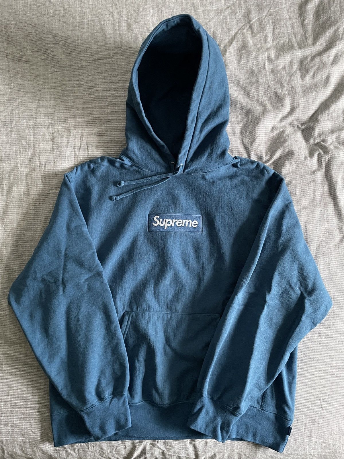 Supreme Supreme Box Logo Hooded Sweatshirt Blue Hoodie FW23 Medium 