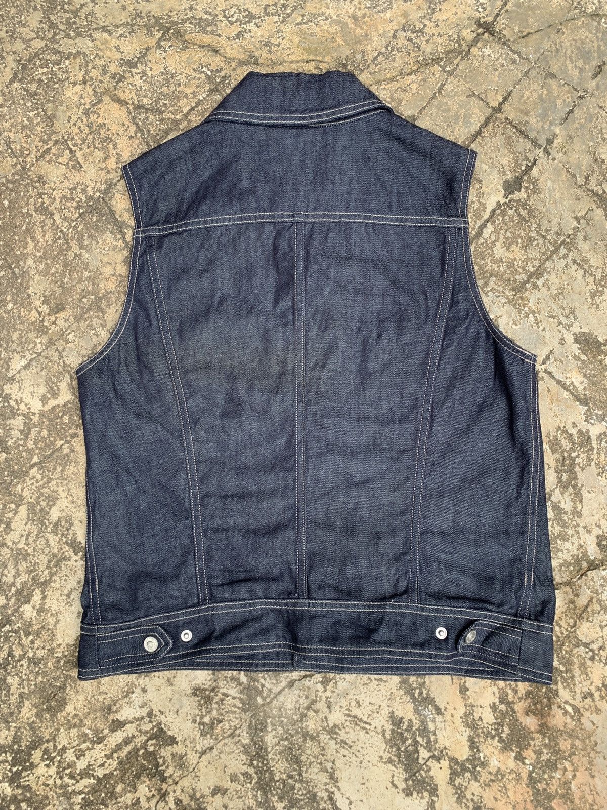 Designer × Versace × Versace Jeans Couture 2000s Versace Jeans Signature Indigo Trucker Jeans Vest Size M / US 6-8 / IT 42-44 - 2 Thumbnail