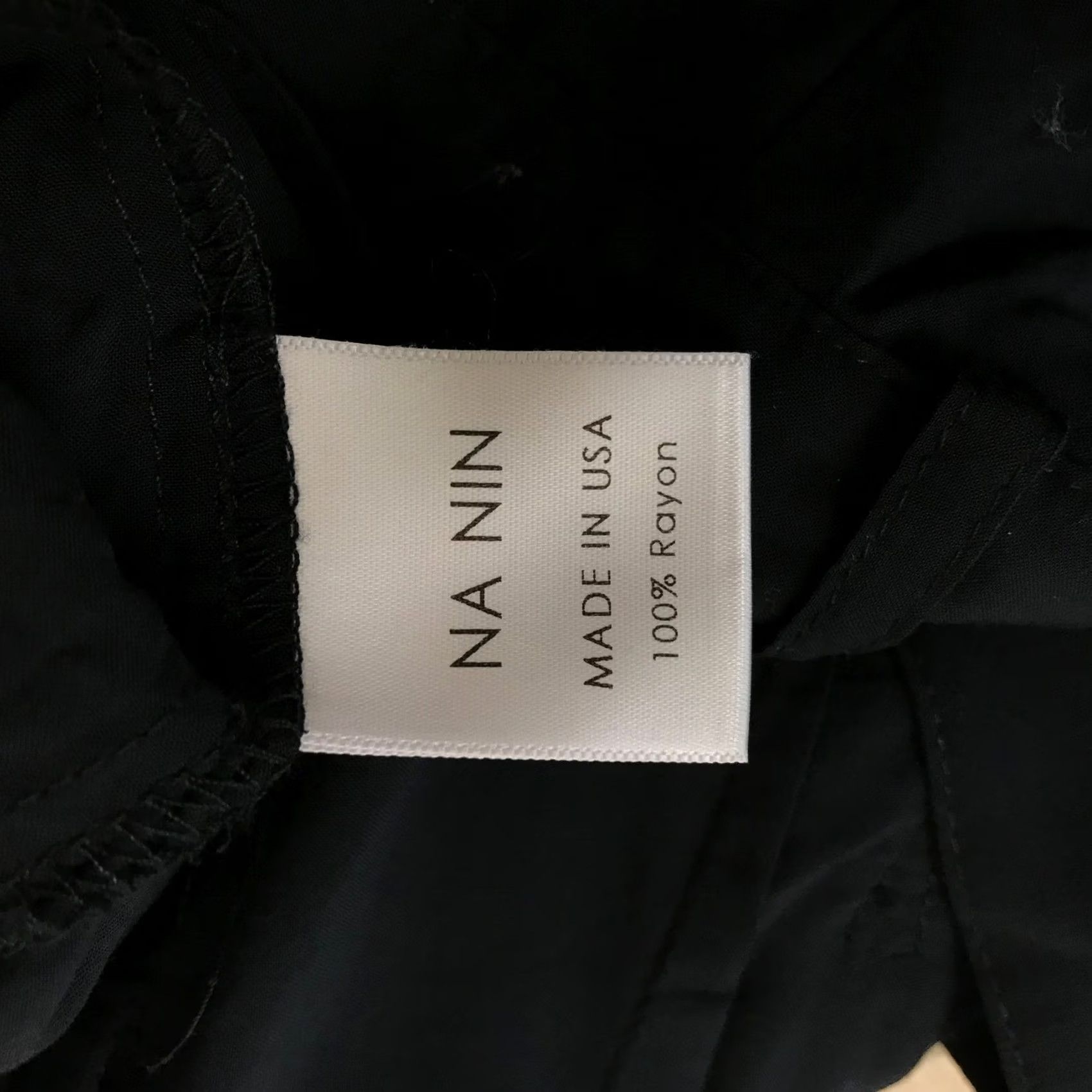 Vintage Na Nin Black Rayon Pleated Wide Leg Trousers Women XXL Made in USA – Minimalist Fashion Pants for Business, Casual & Workwear Size 40" / US 18 - 8 Thumbnail
