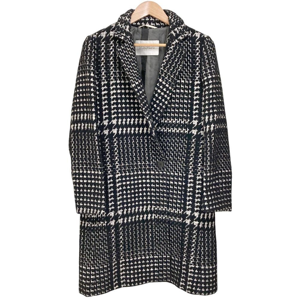 Max Mara MaxMara Max Mara Check Tweed Long Chester Coat Textile Outerwear DUTY FREE for USA Size ONE SIZE - 1 Thumbnail