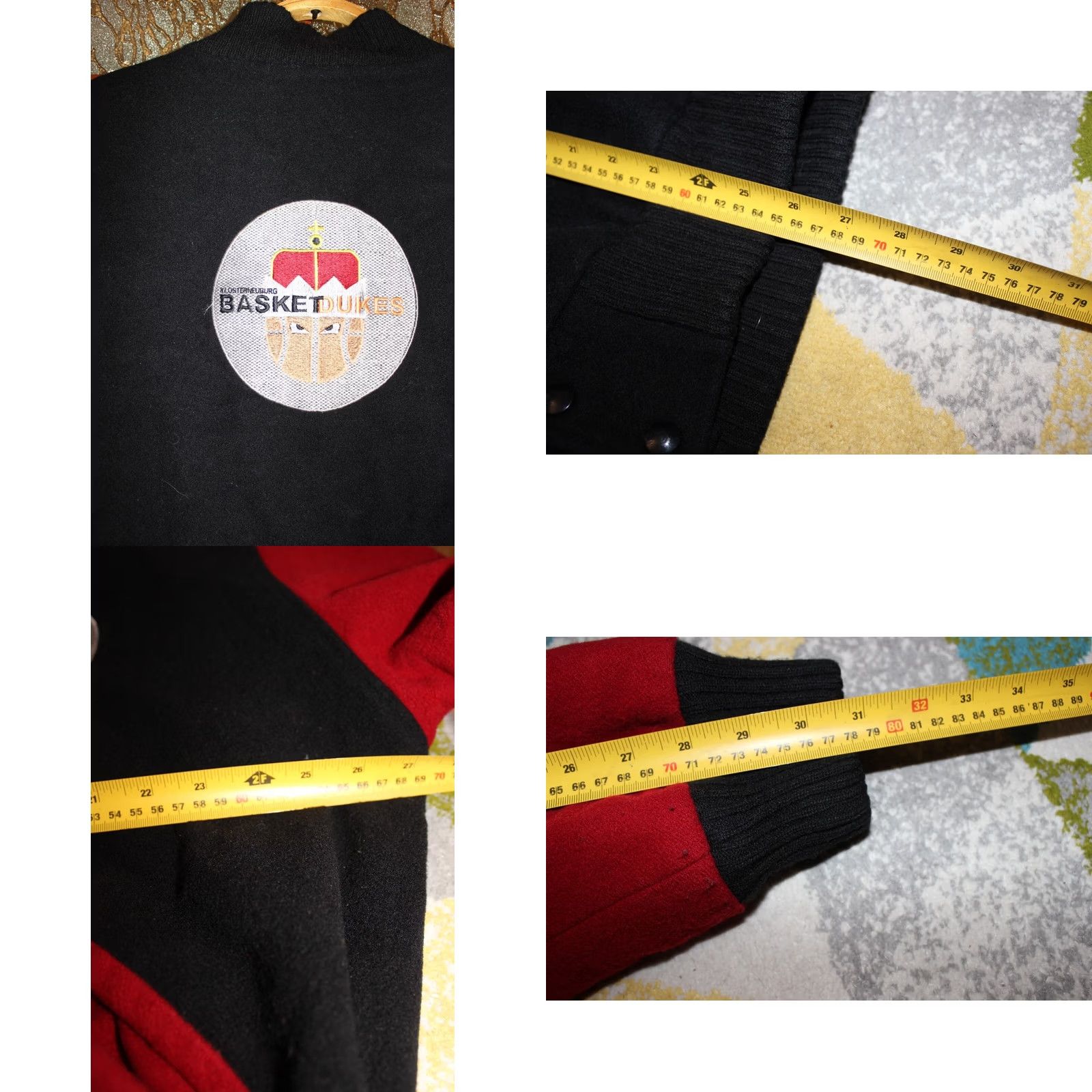 Vintage VINTAGE Orli Bomber Jacket Mens XL Black Red Wool 68cm 69cm 78cm Size US XL / EU 56 / 4 - 8 Thumbnail