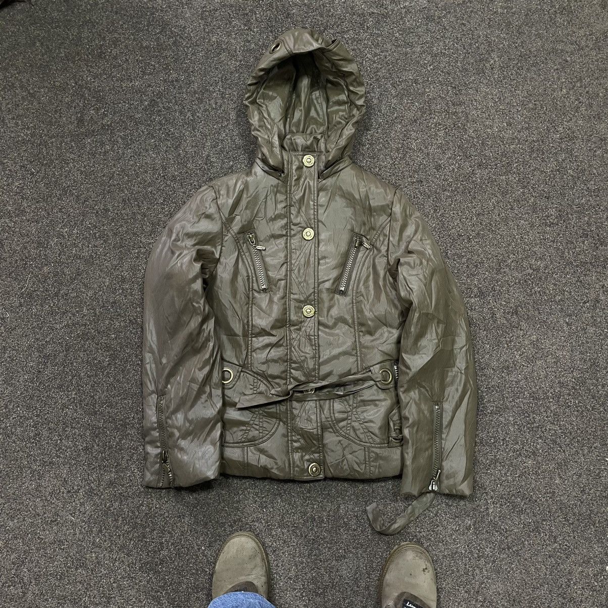 Japanese Brand Vintage 90s Puffer Jacket Olive Style Emo Punk Grail Y2K Size L / US 10 / IT 46 - 1 Thumbnail
