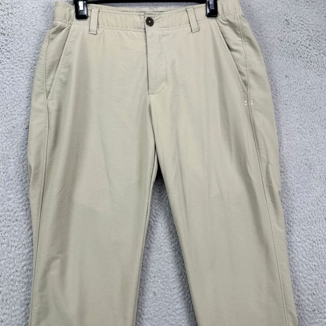 Under Armour Under Armour Hiking Pants Mens Beige Nylon Blend Straight Leg Pocket Logo 32X32 Size US 32 / EU 48 - 3 Thumbnail