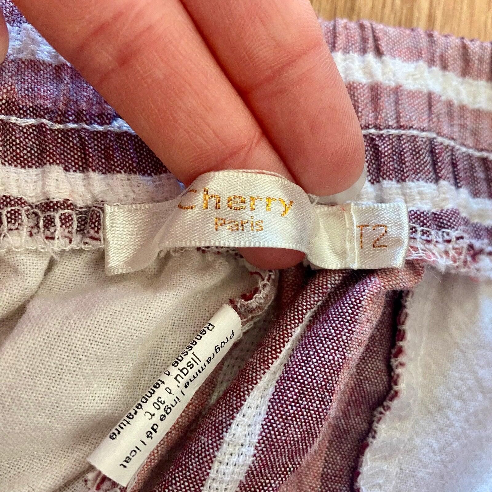 Cherry LA Cherry Paris Striped Pink & White Lounge Pants Womens Medium Size ONE SIZE - 11 Thumbnail